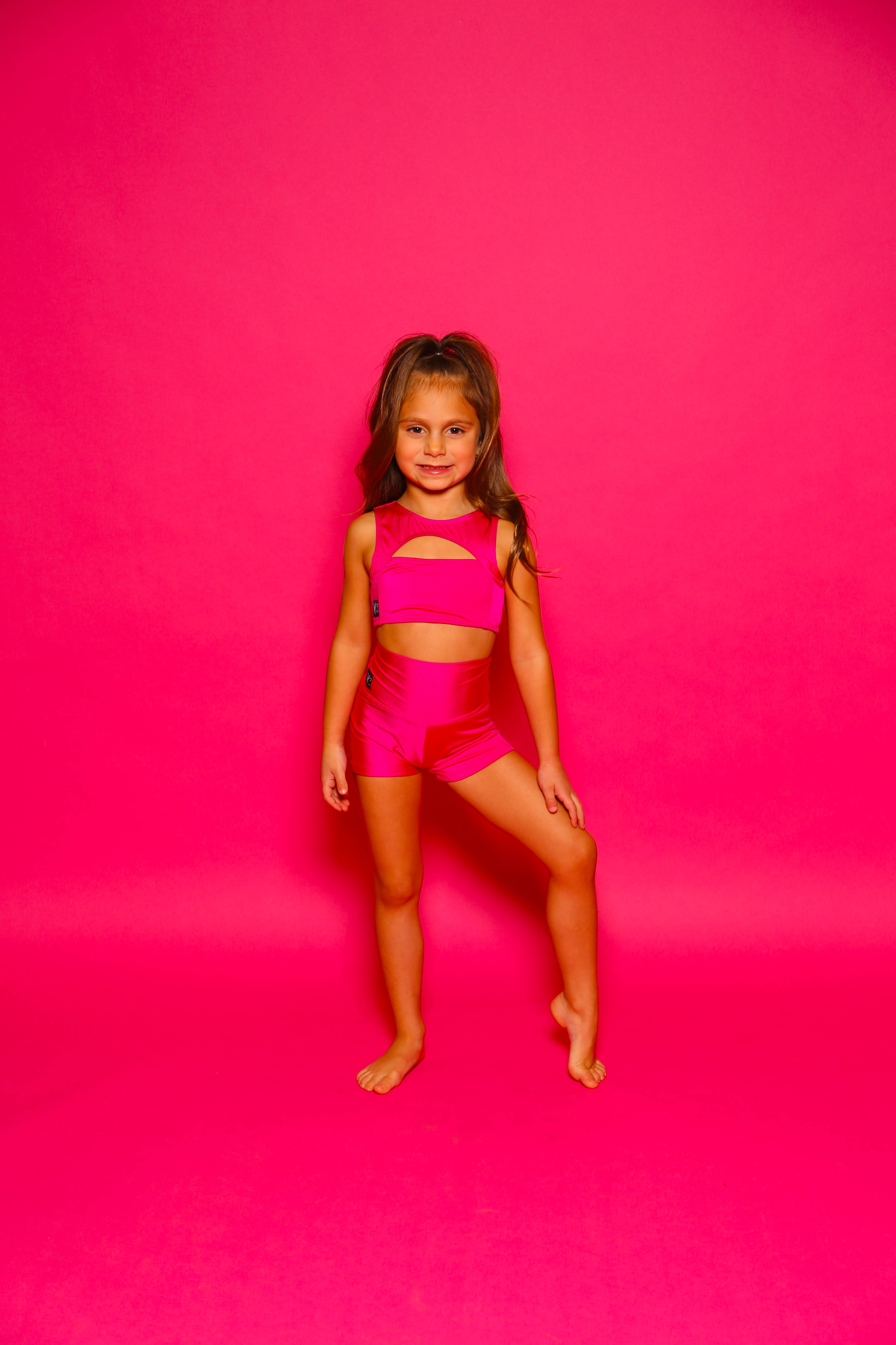 Anikka Short - Fuchsia Shiny - Ready To Ship