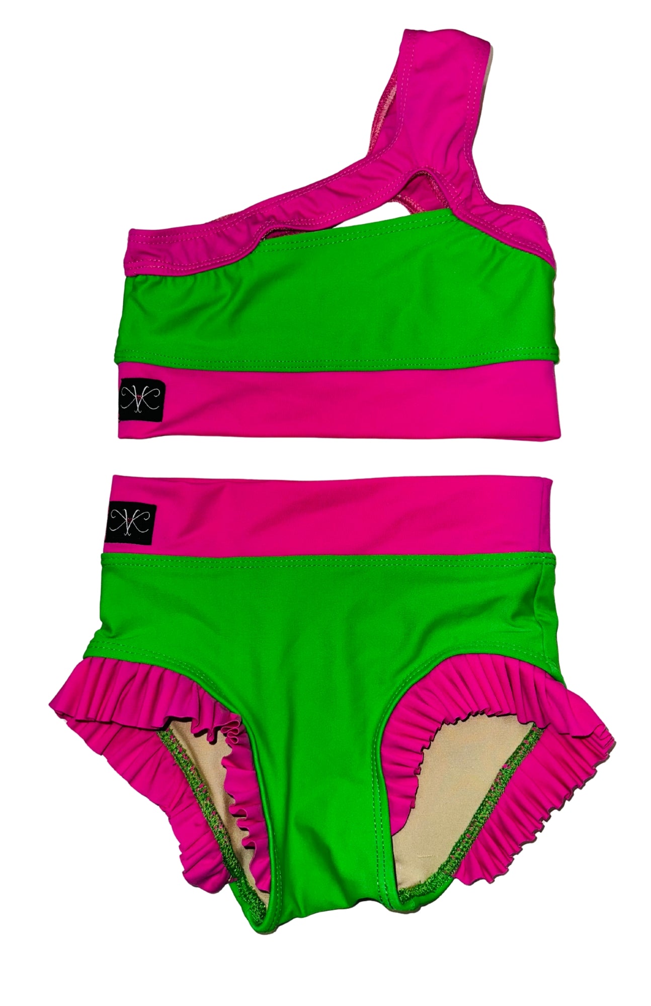 Can't Relate Ruffle Brief - Kelley Green/Caramela - Ready to Ship - Final Sale