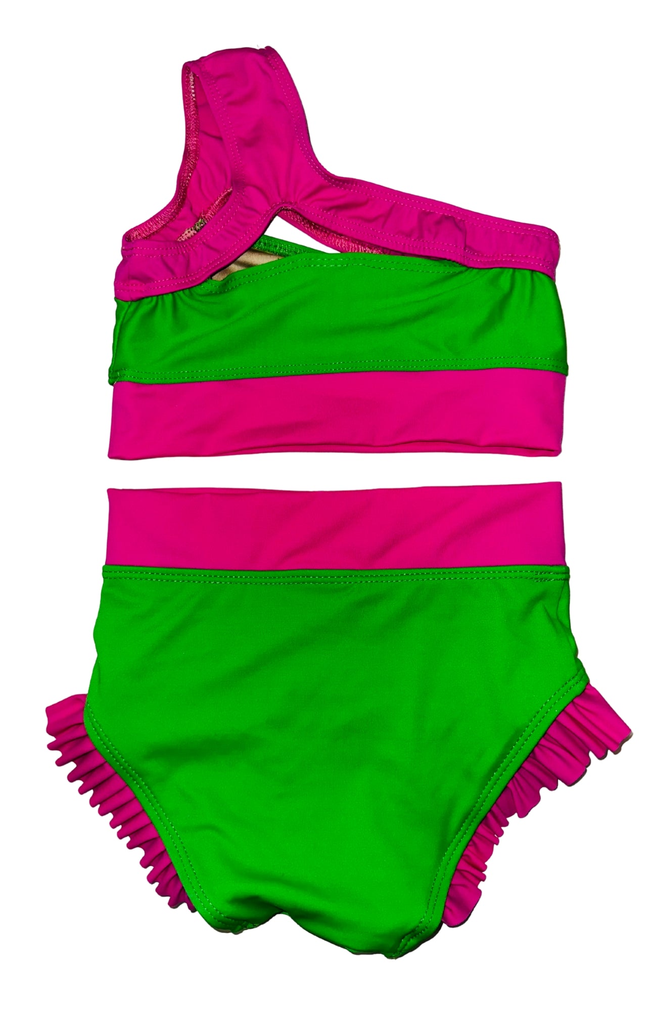 Can't Relate Ruffle Brief - Kelley Green/Caramela - Ready to Ship - Final Sale