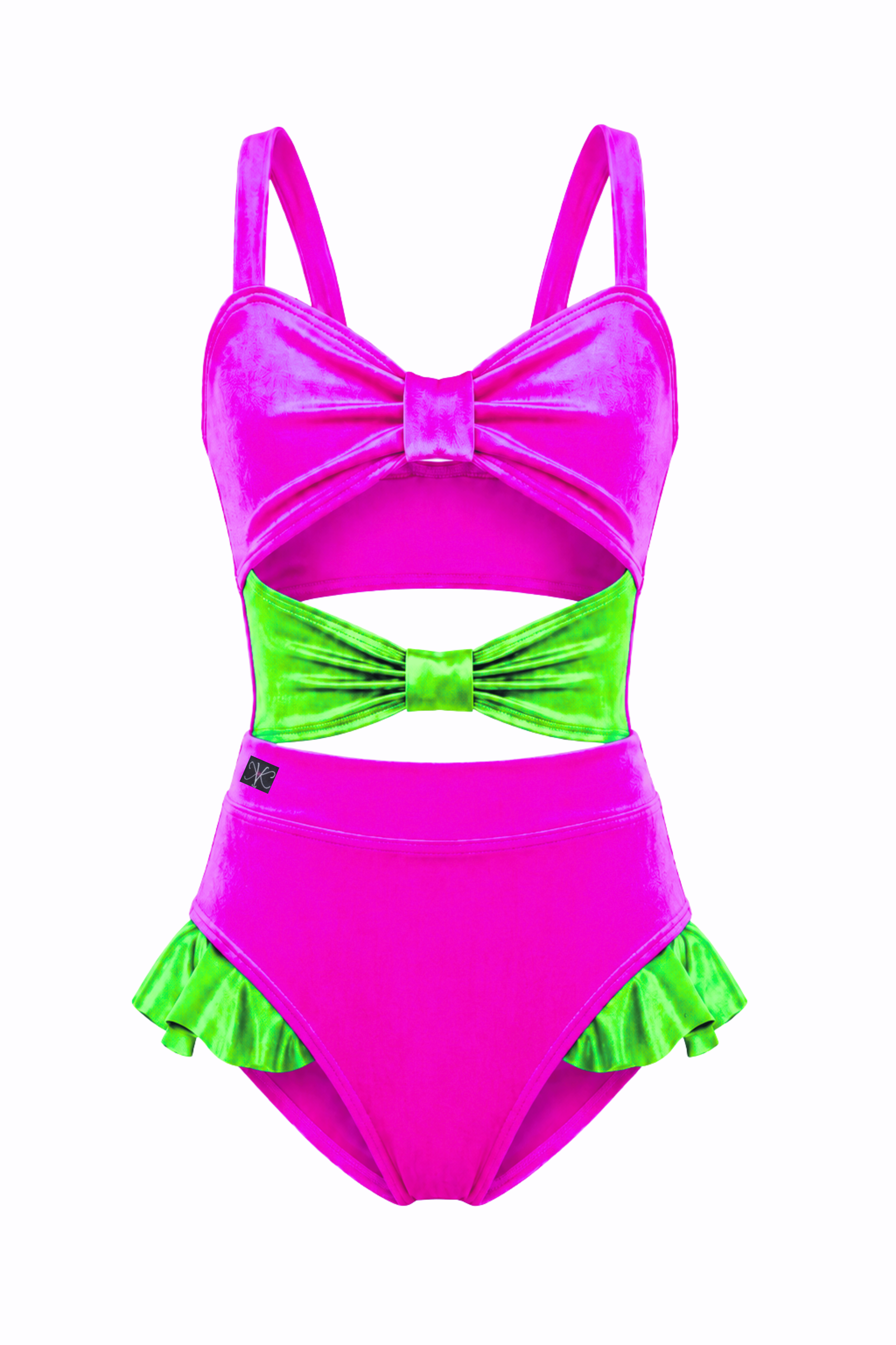 Summer Break Leotard - Fuchsia/Neon Green