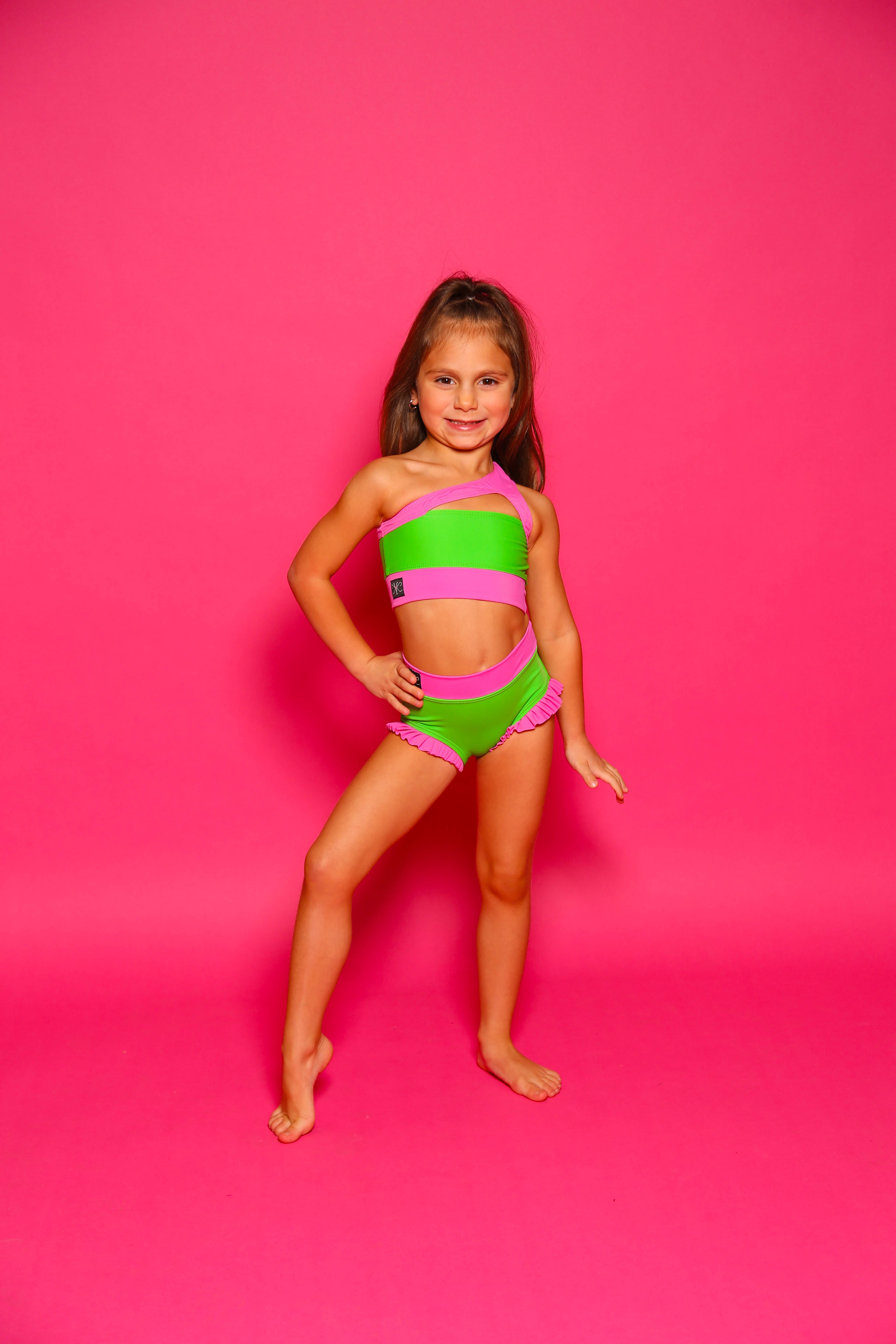 Can't Relate Ruffle Brief - Kelley Green/Caramela - Ready to Ship - Final Sale
