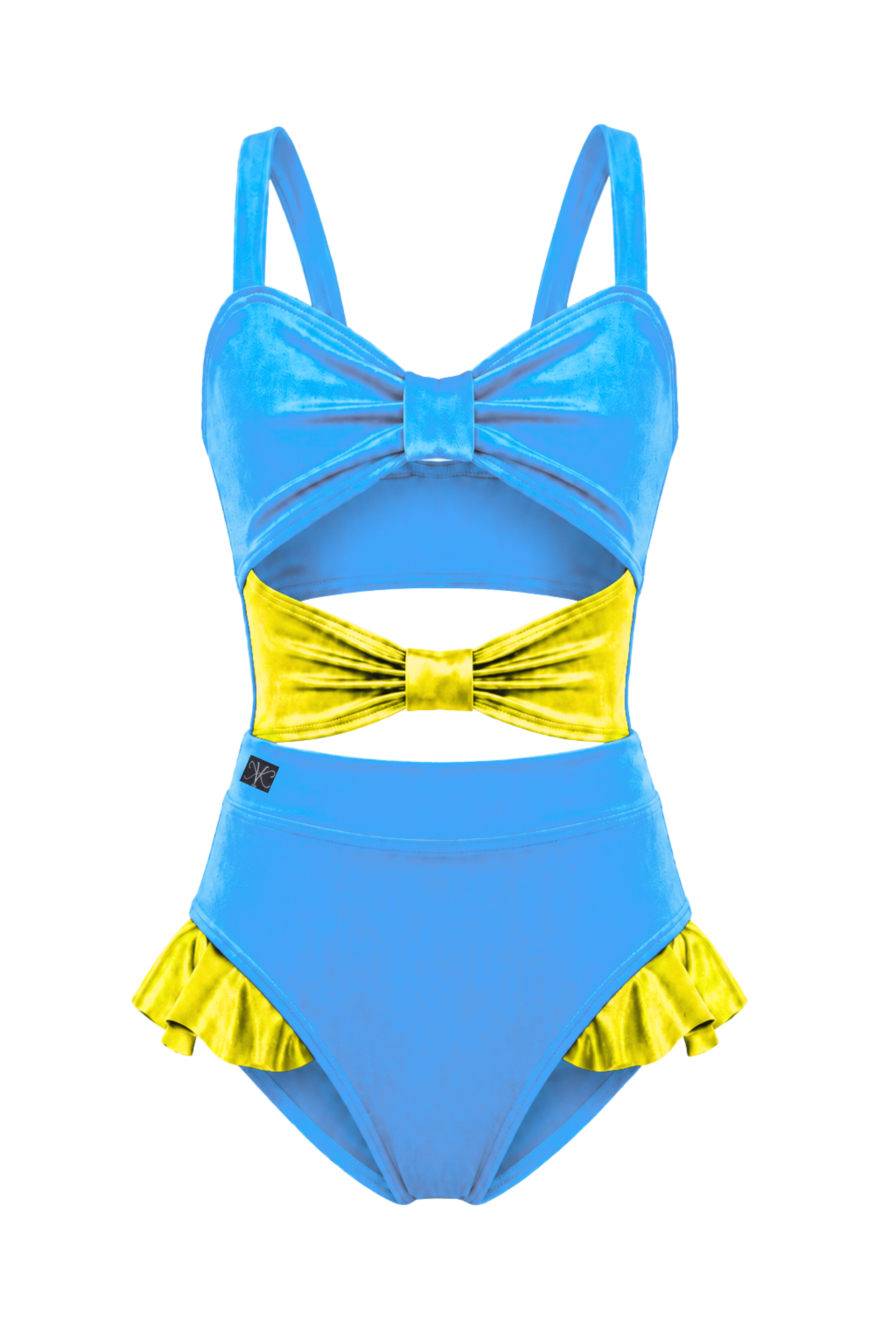 Summer Break Leotard - Turquoise/Neon Yellow