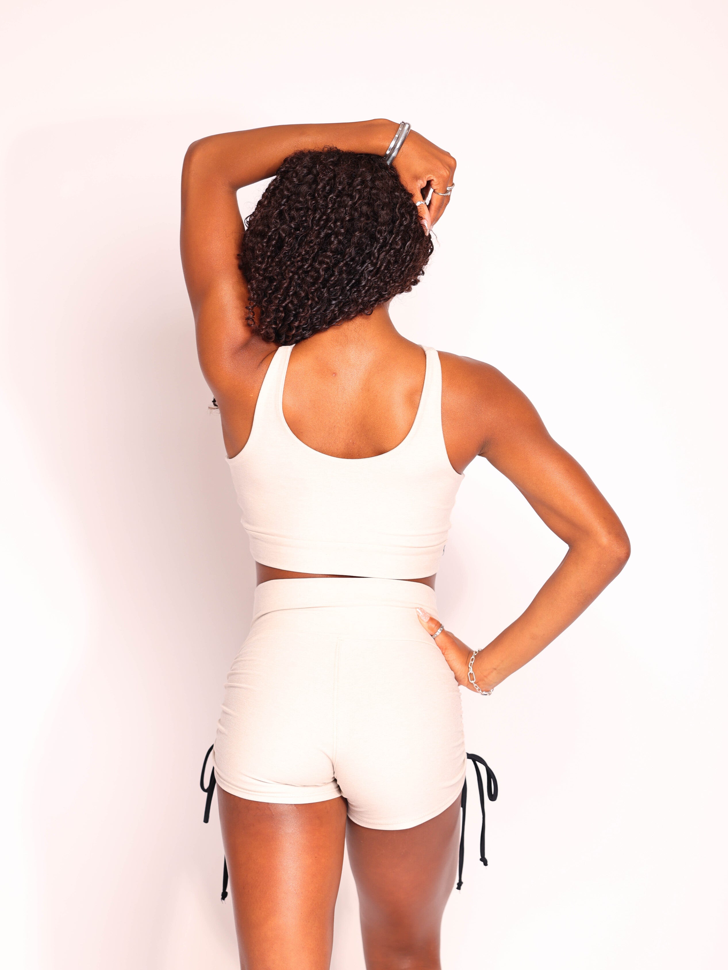 Luxe Life Ruched Short - Eggshell - Ready To Ship