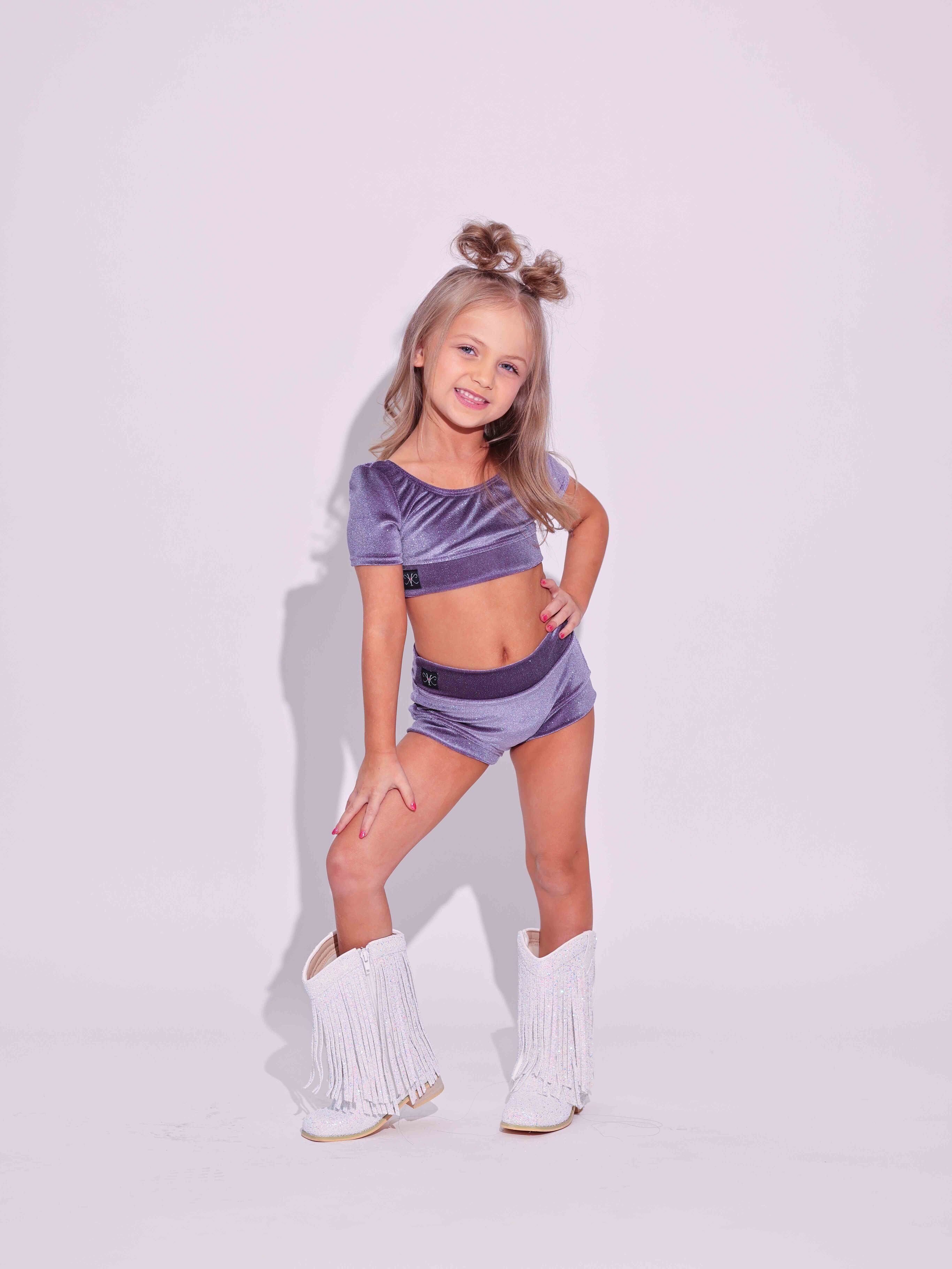 Simple But Cute Exclusive Glitter Velvet VIP Brief - Grape - Ready to Ship