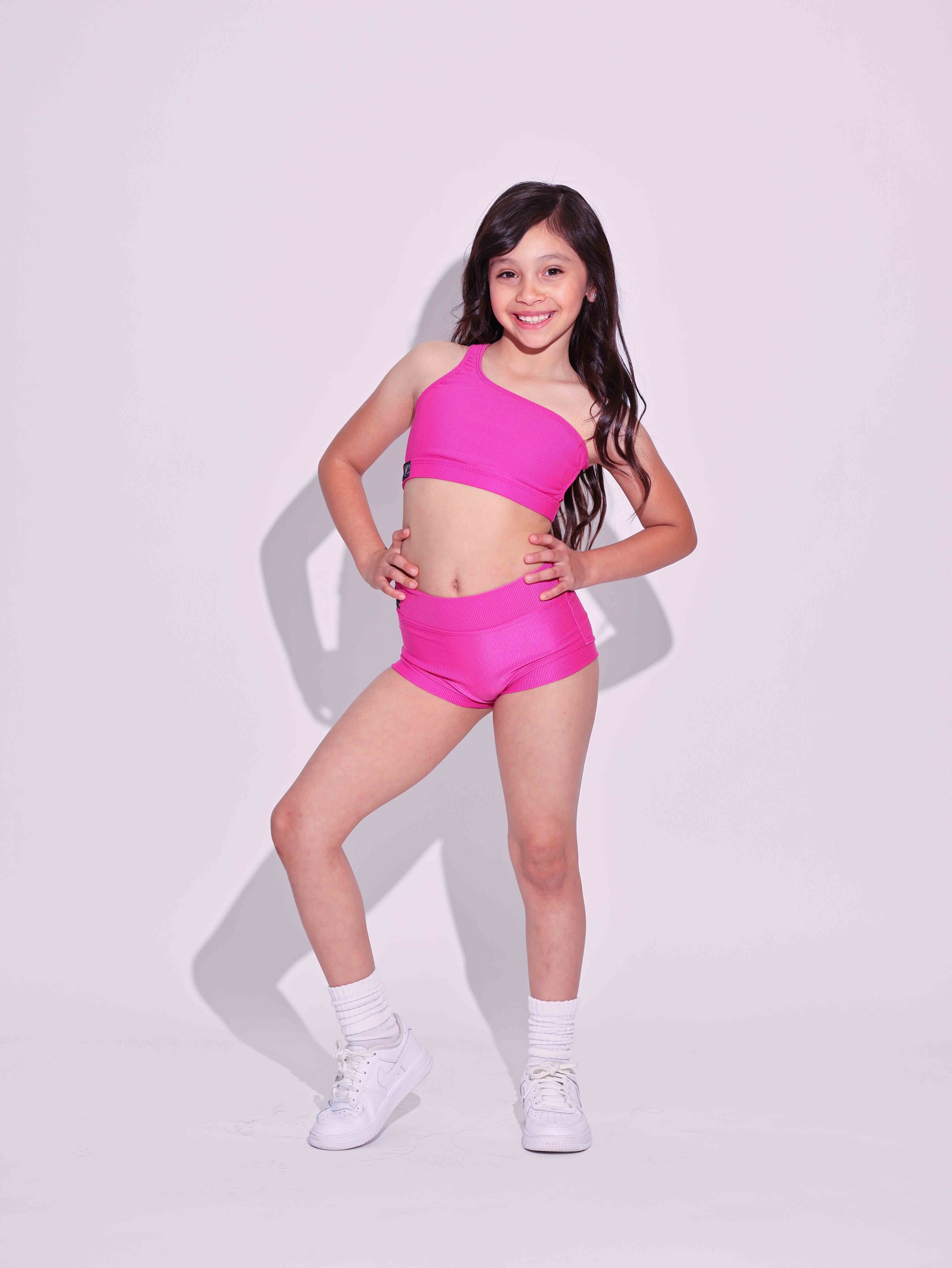 Cross the Line Ribbed VIP Brief - Fuchsia Ribbed - Ready to Ship