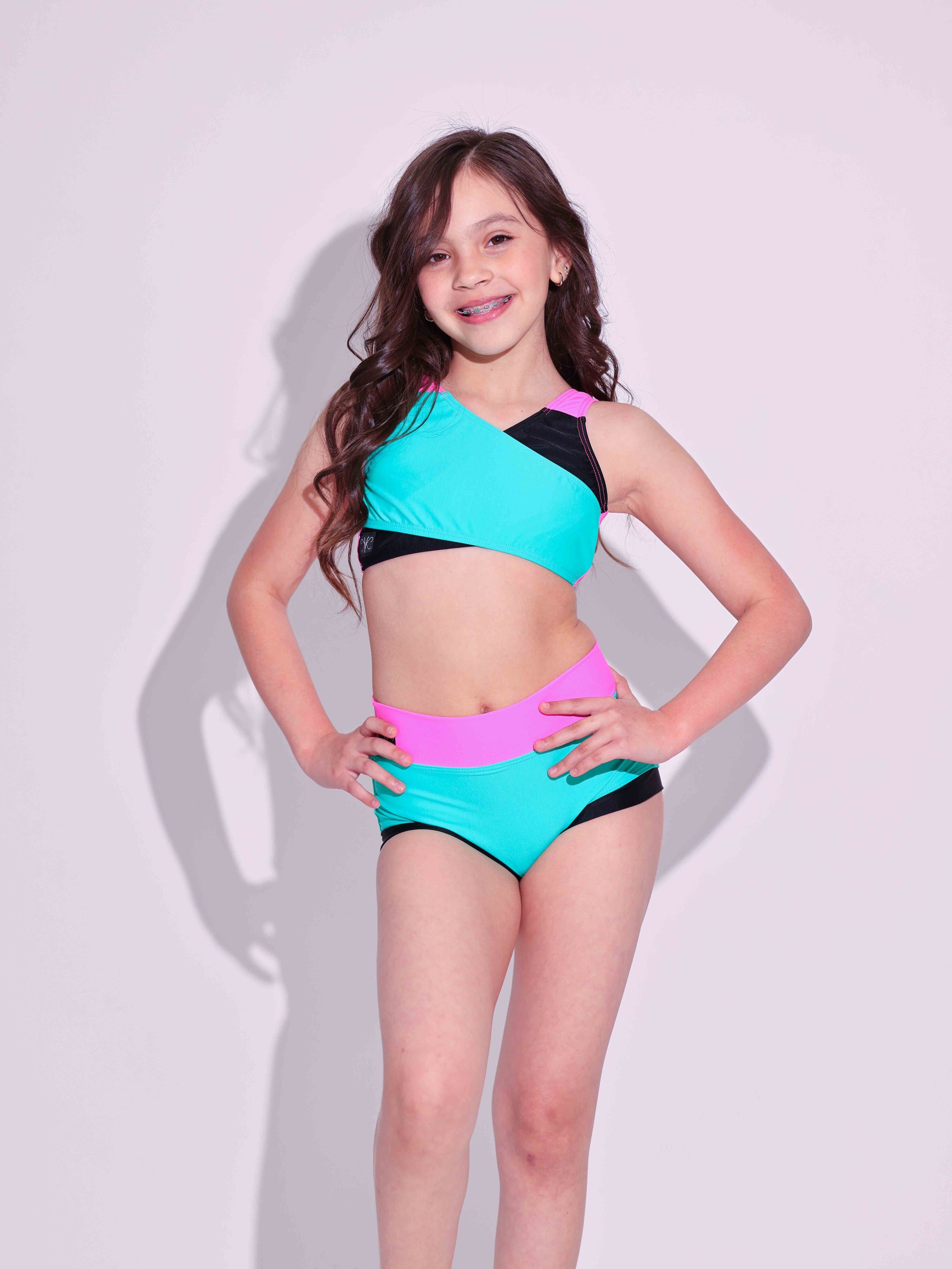 Cross My Heart VIP Brief - Dark Mint/Black/Neon Pink - Ready To Ship