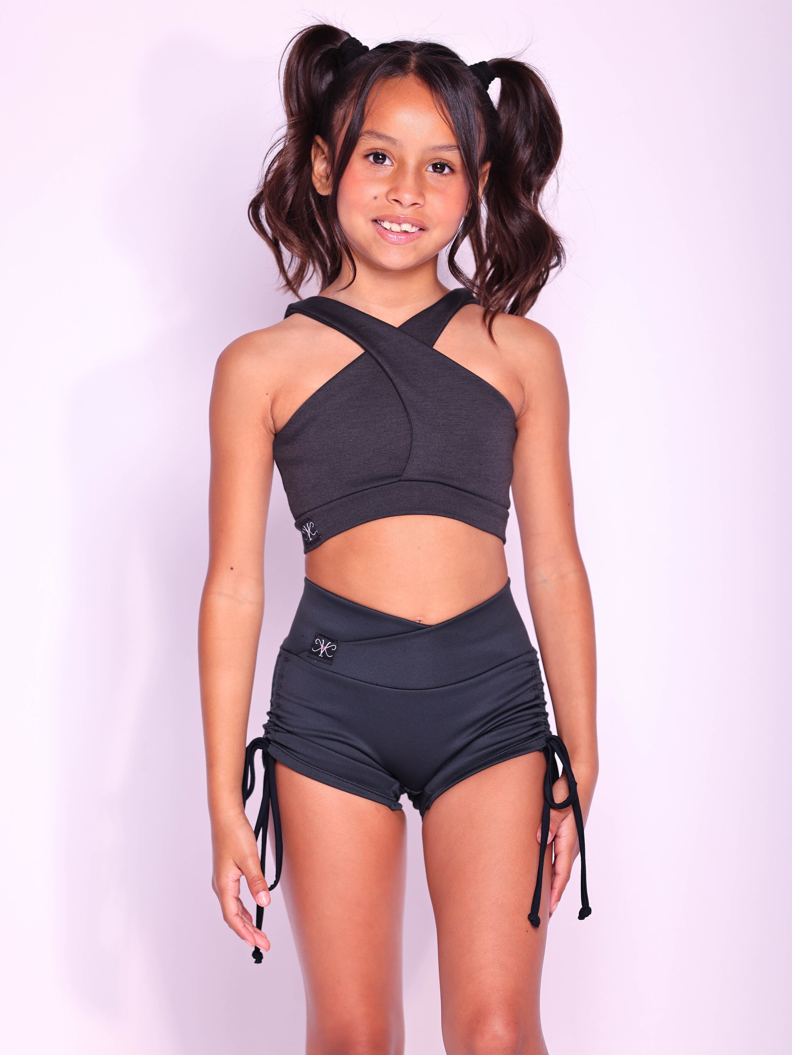 Luxe Life Ruched Short - Charcoal - Ready To Ship