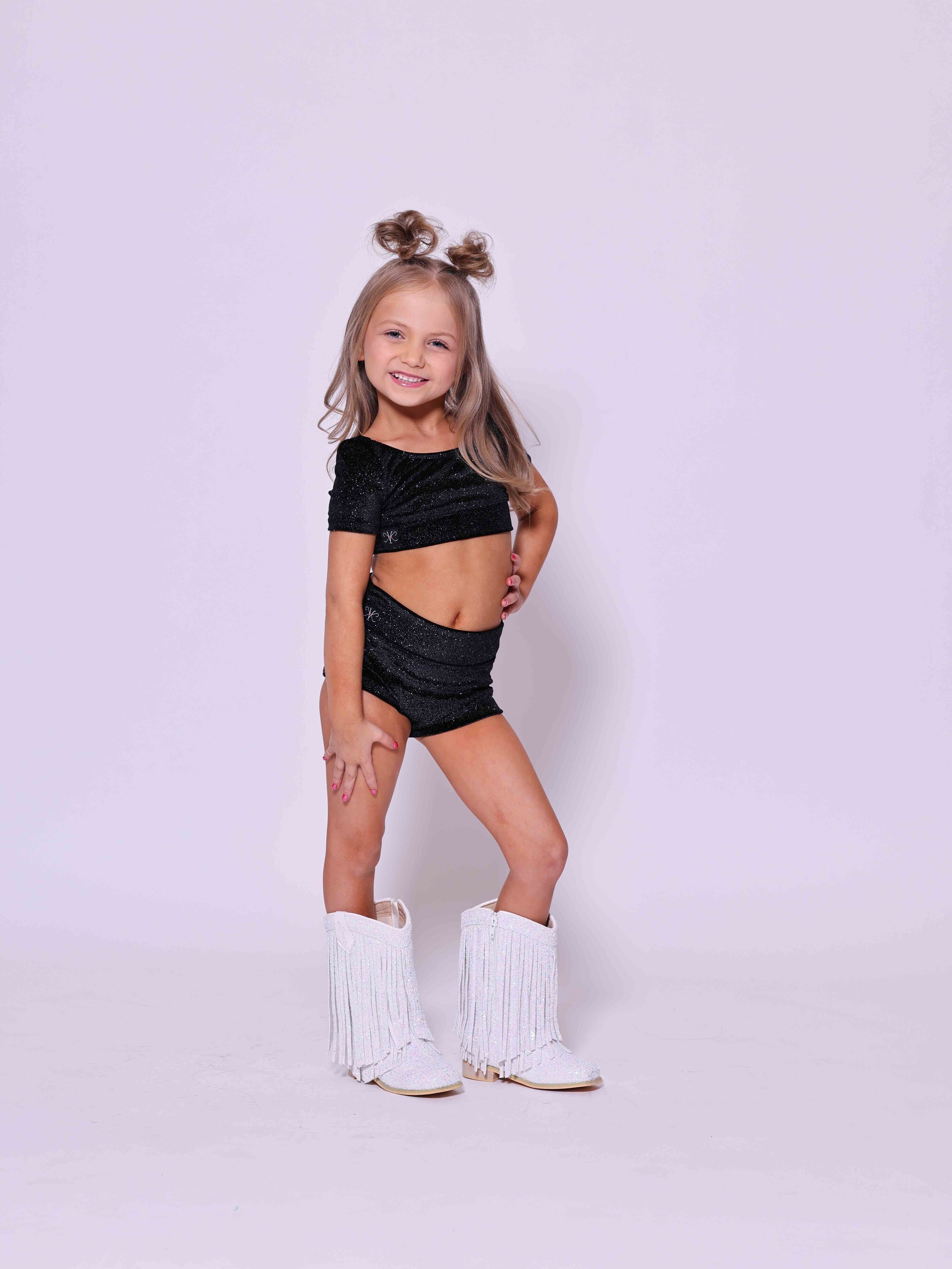 Simple But Cute Exclusive Glitter Velvet VIP Brief - Black - Ready to Ship