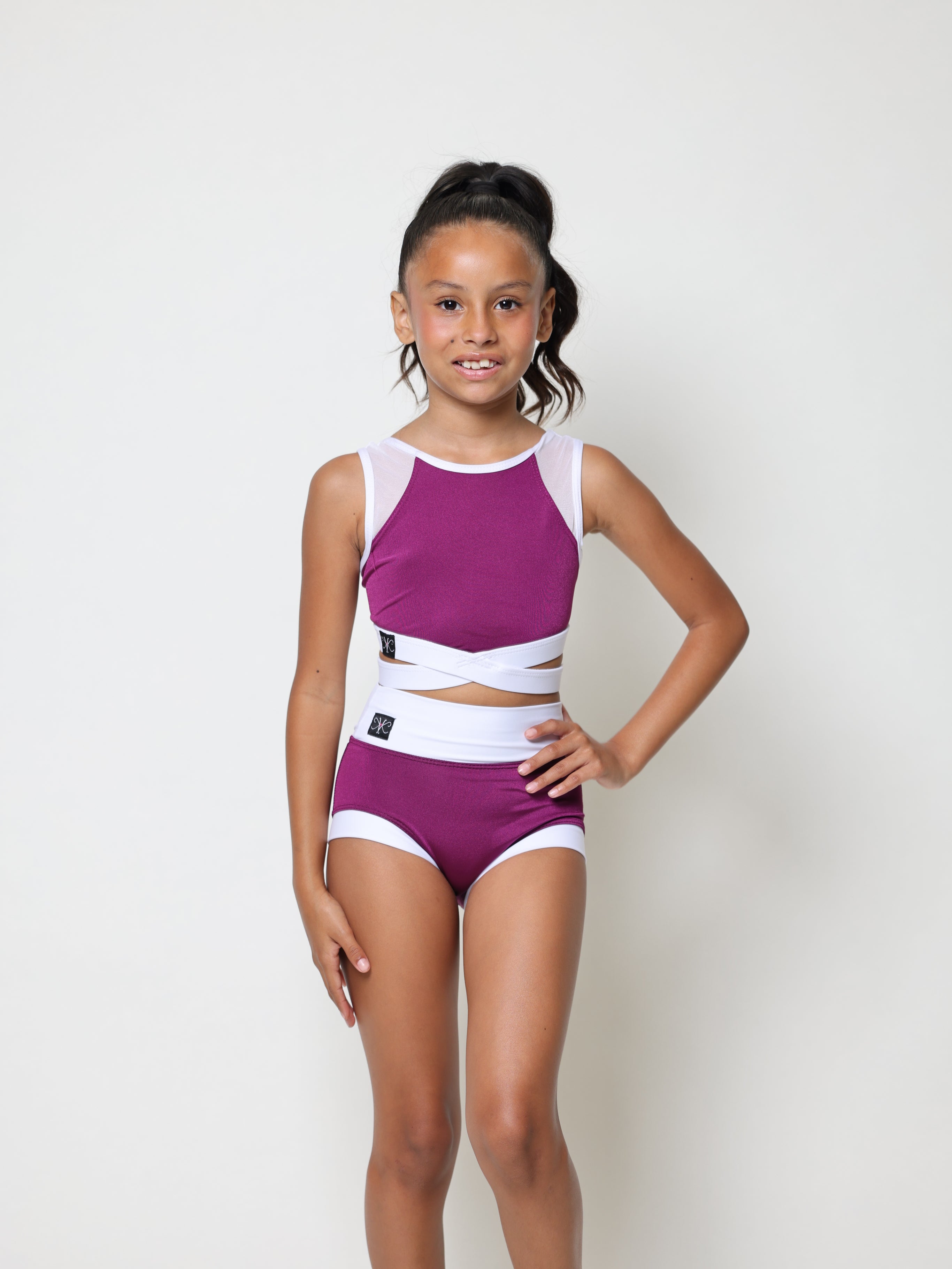 Criss Cross VIP Brief - Plum/White