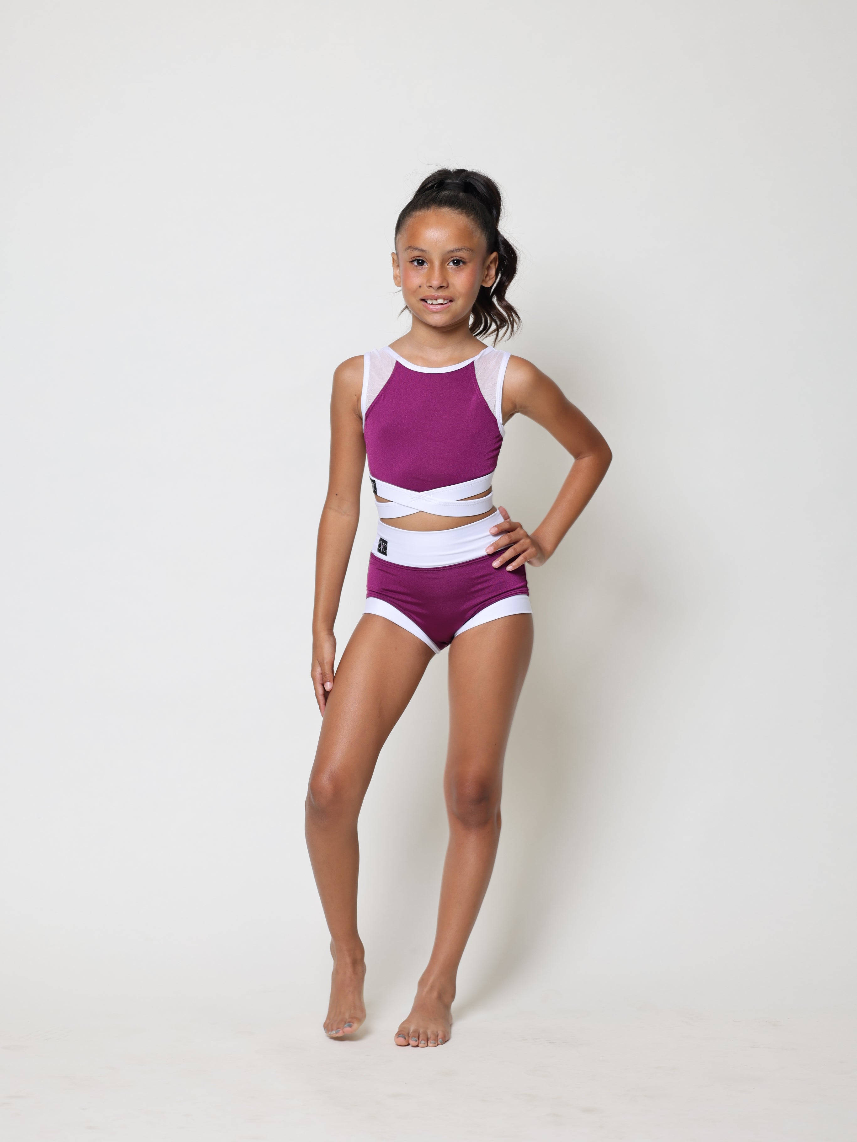Criss Cross VIP Brief - Plum/White