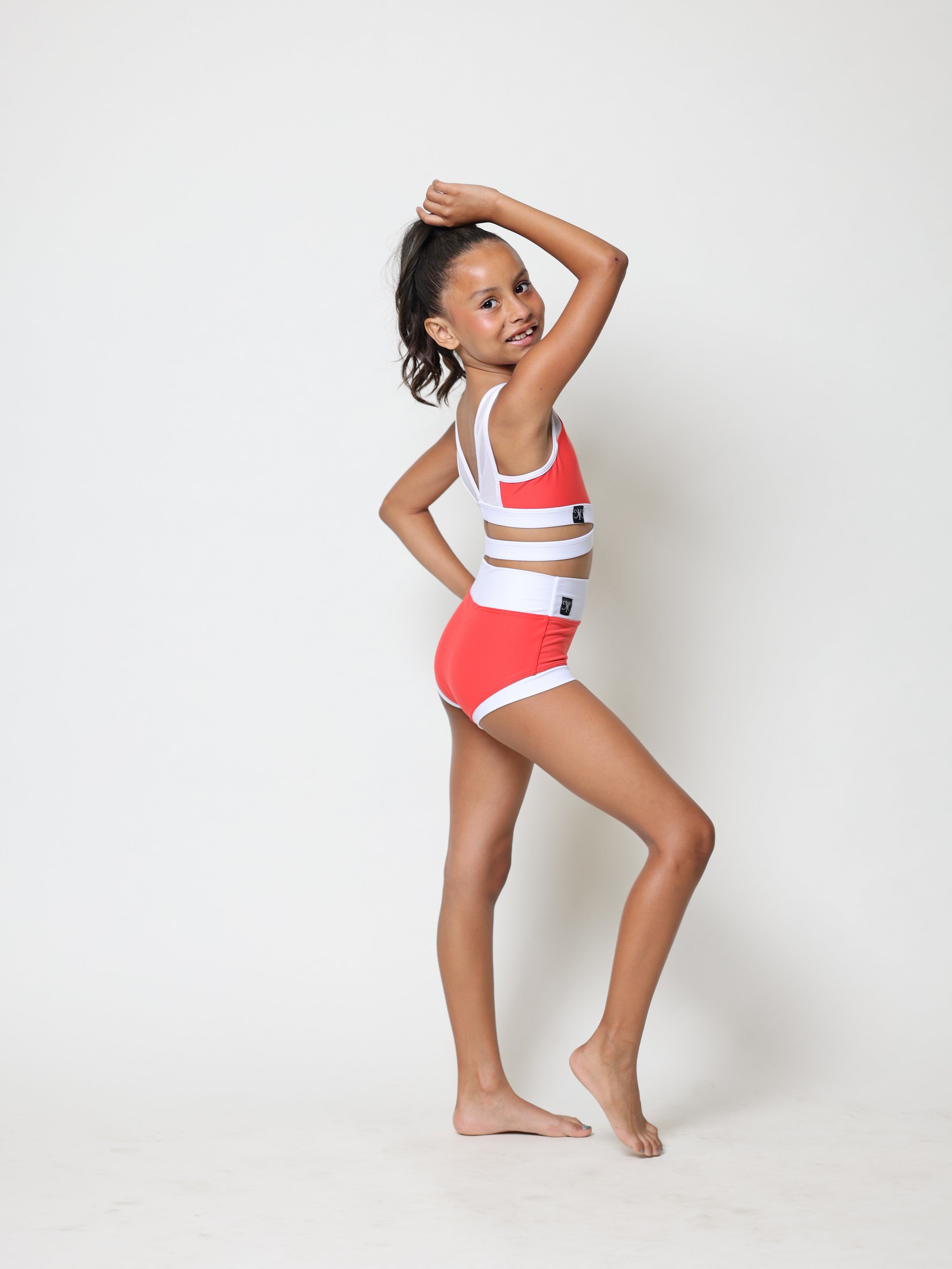 Criss Cross VIP Brief - Coral/White