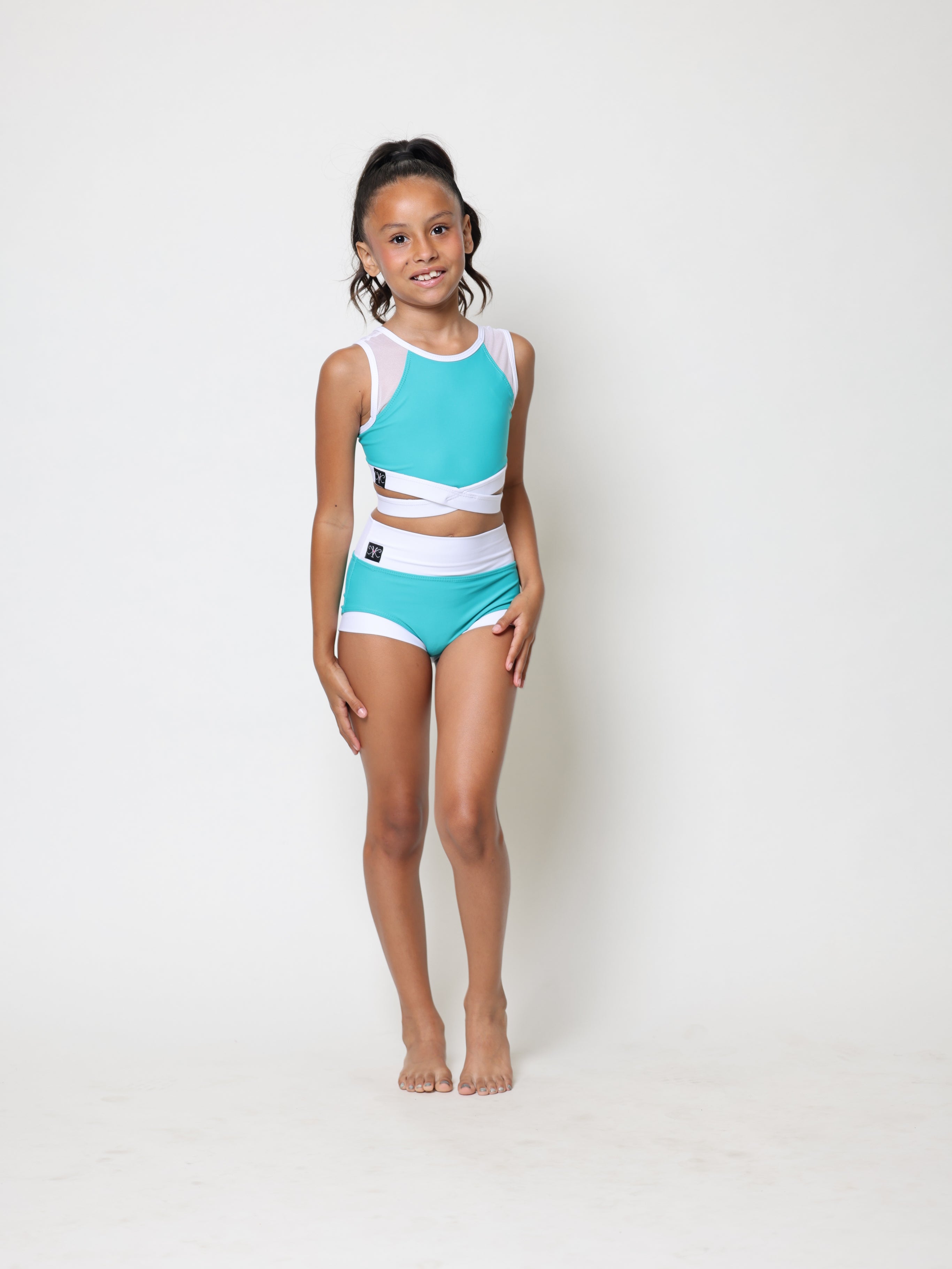 Criss Cross Bra Top - Serpent/White