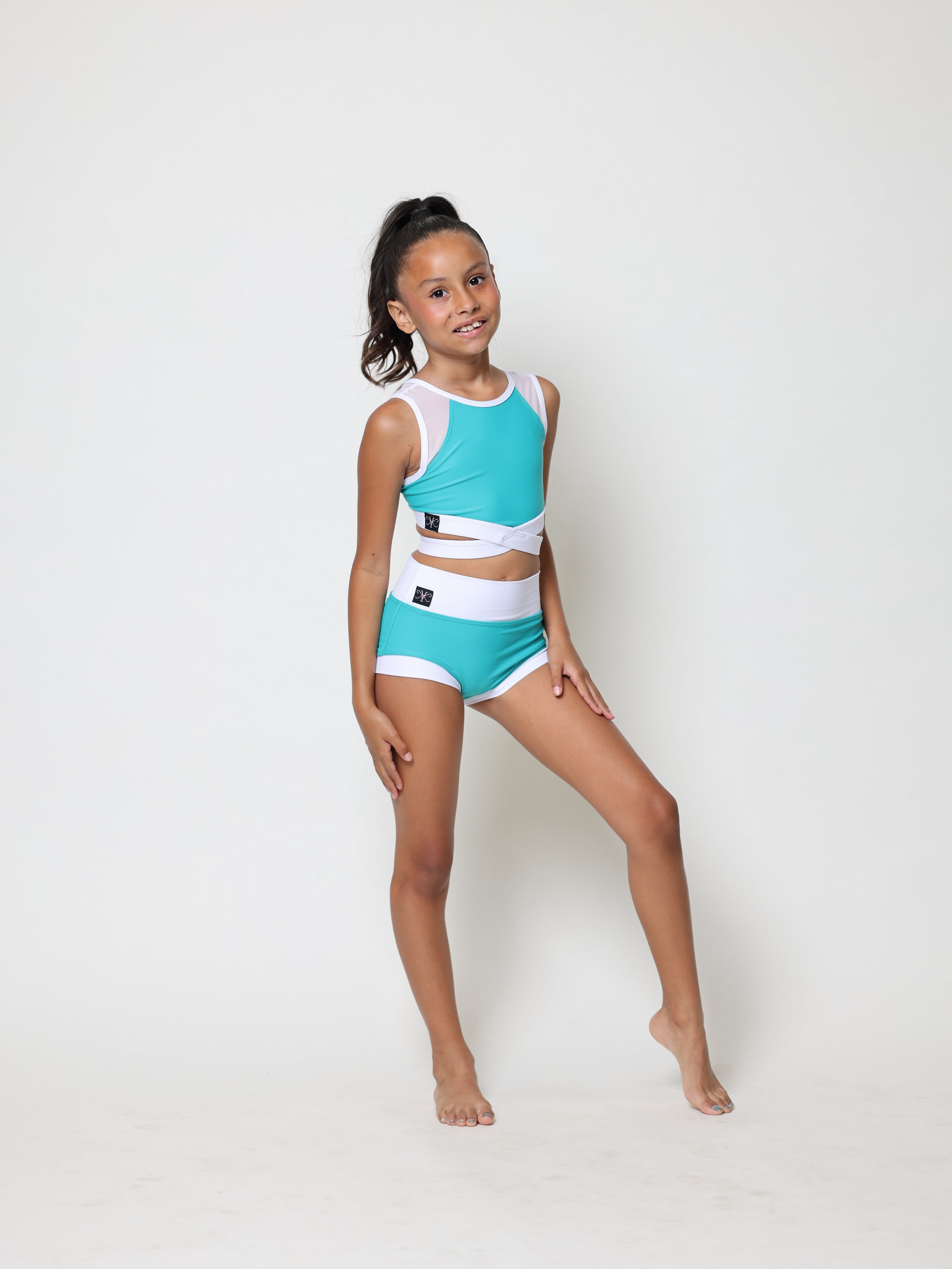 Criss Cross Bra Top - Serpent/White