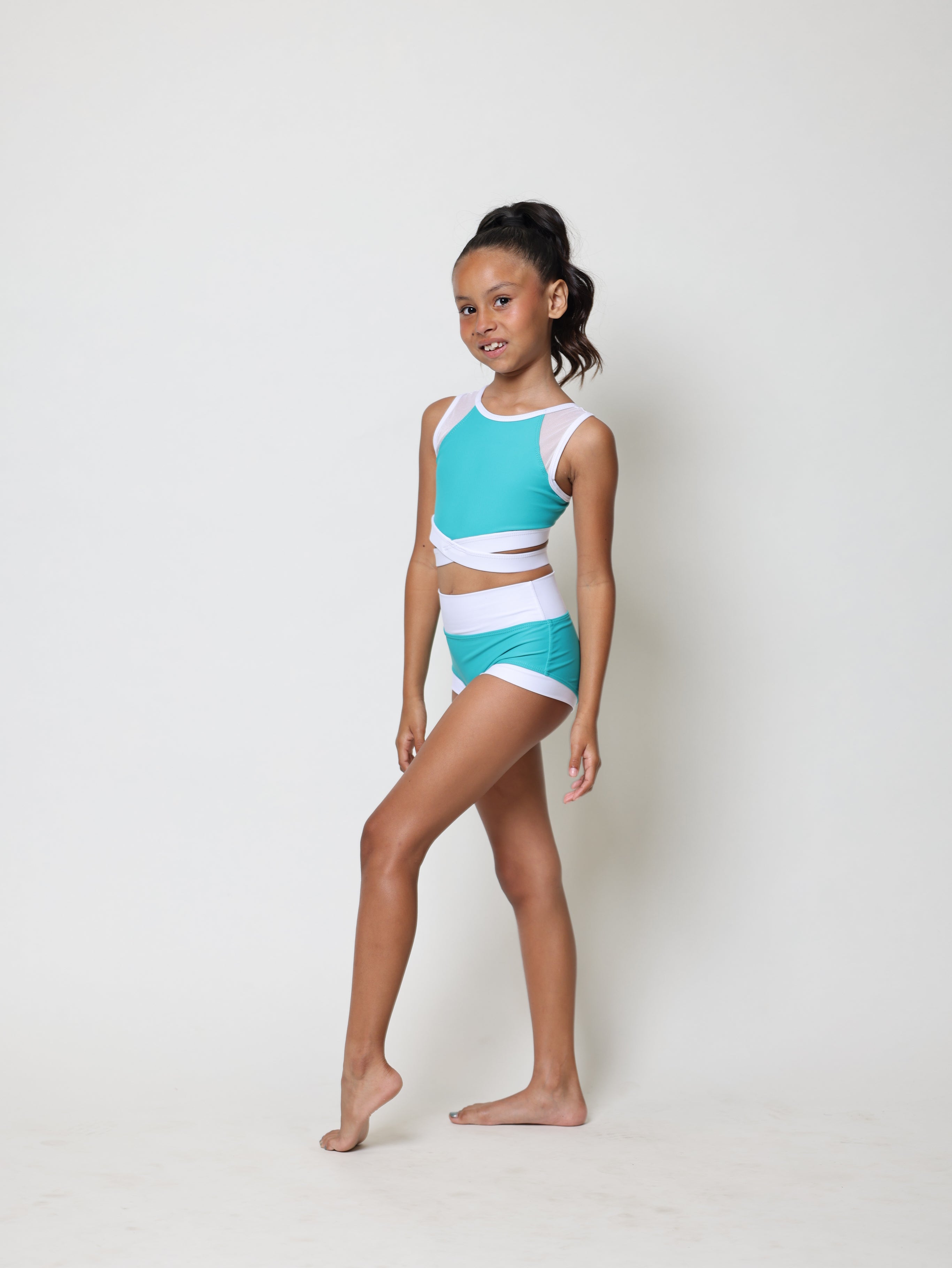 Criss Cross Bra Top - Serpent/White