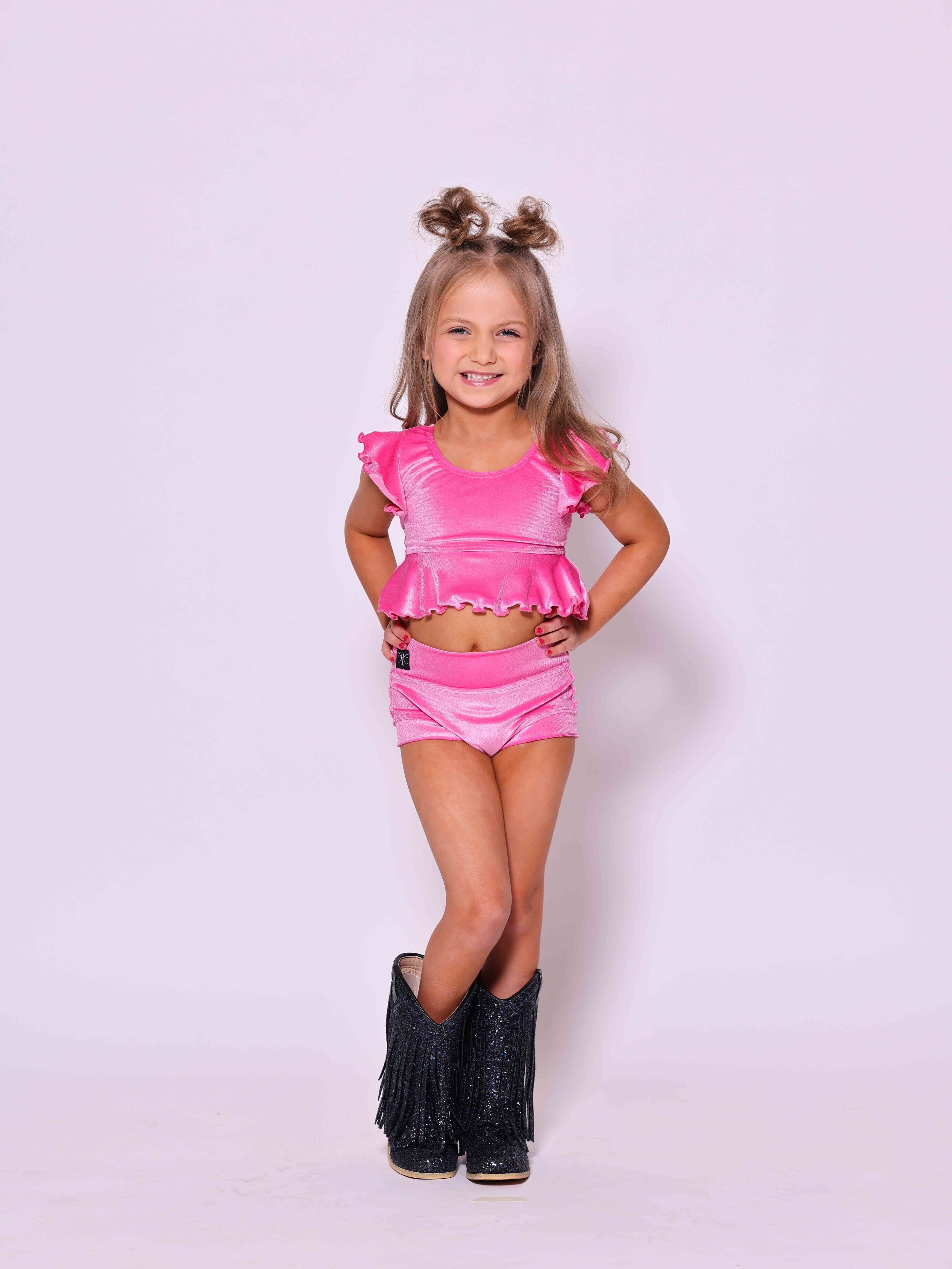 All Dolled Up VIP Brief - Hot Pink Velvet - Ready To Ship