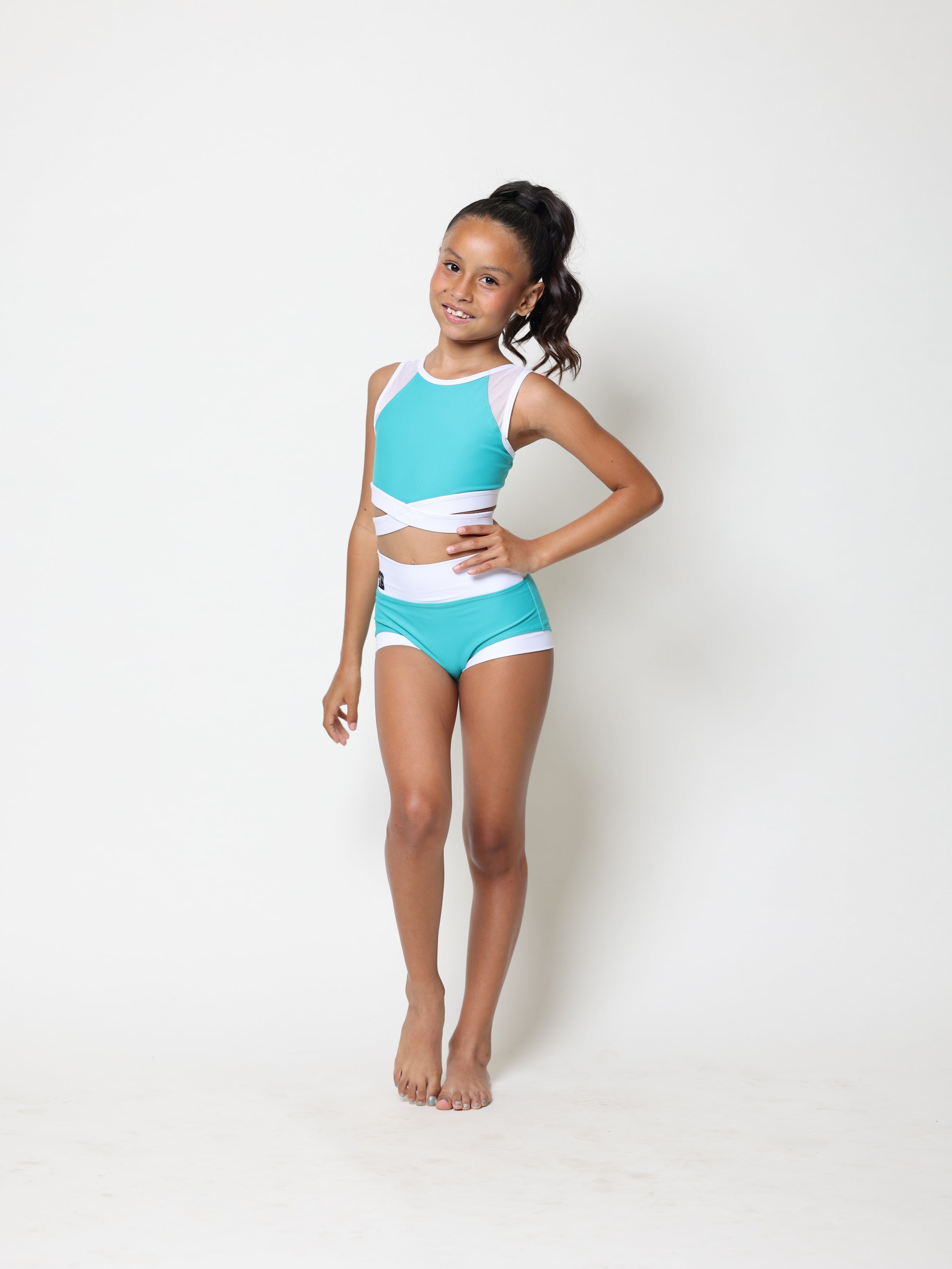 Criss Cross Bra Top - Serpent/White