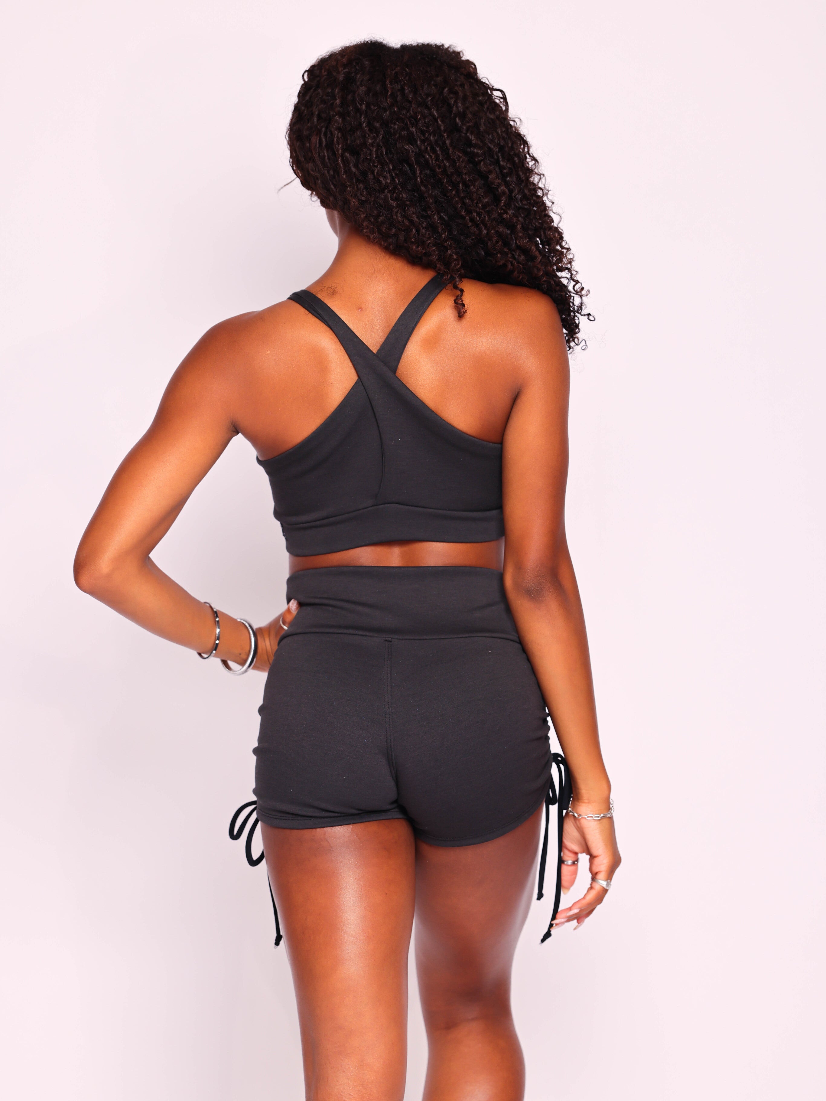 Luxe Life Ruched Short - Charcoal - Ready To Ship