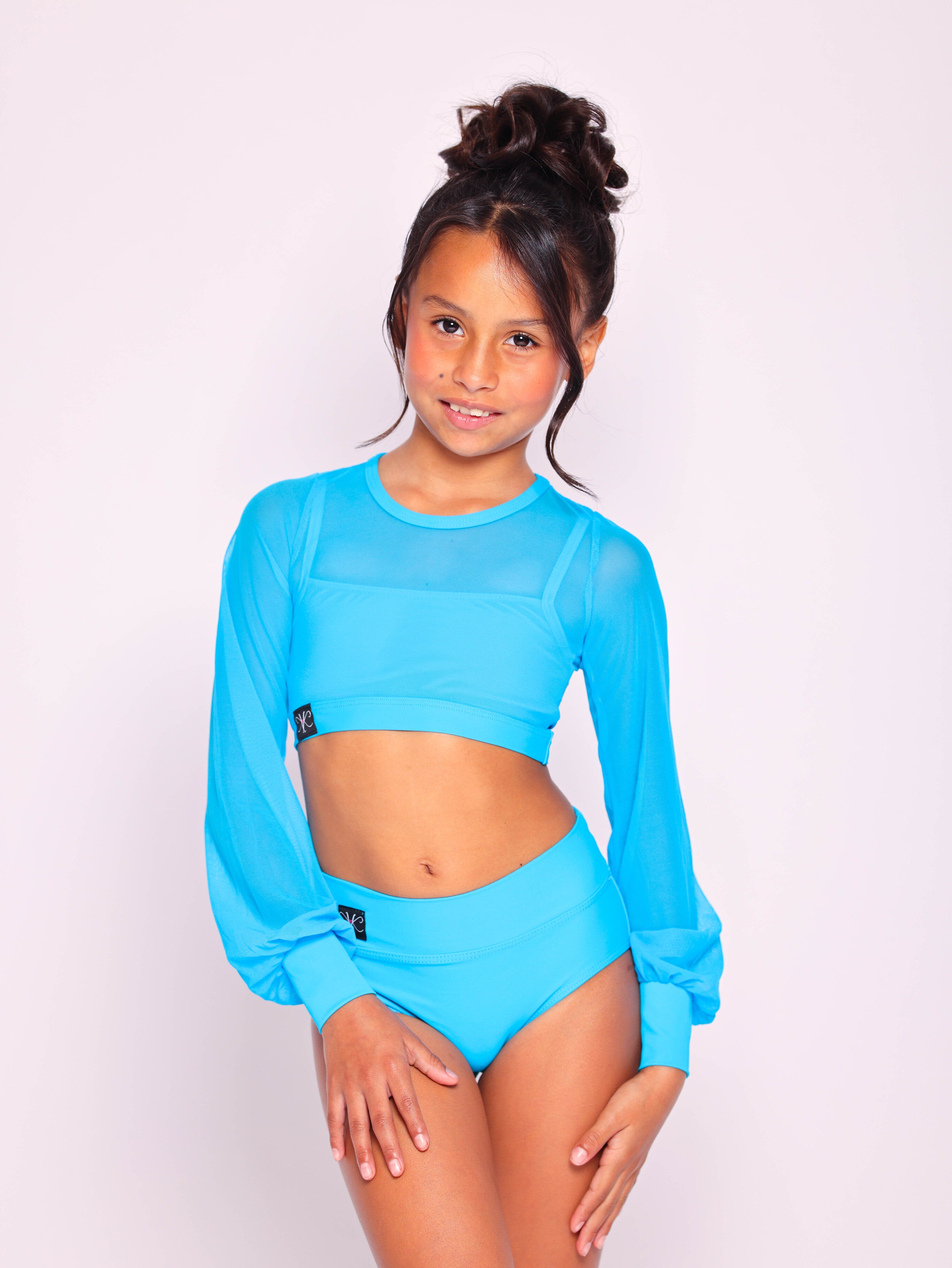 Hollaback Crop Top and Bra - Turquoise - Ready To Ship