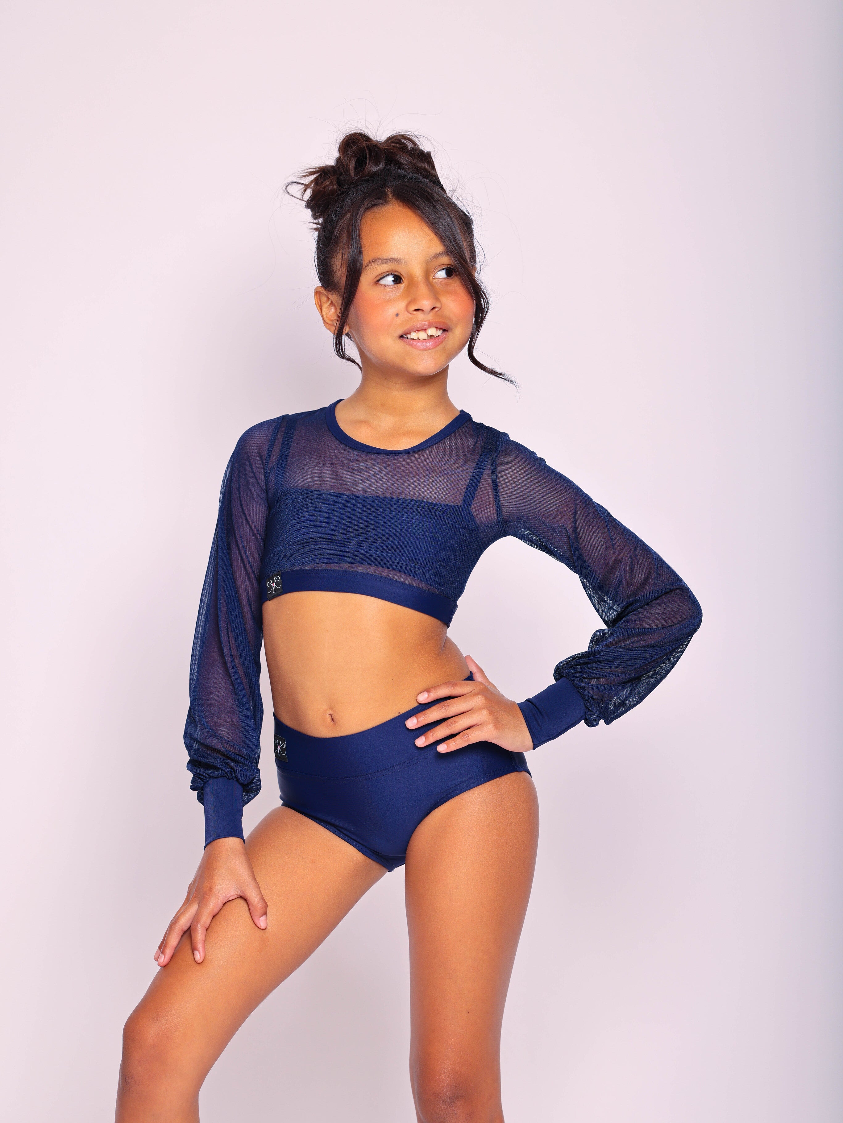 Hollaback Crop Top and Bra - Navy - Ready To Ship