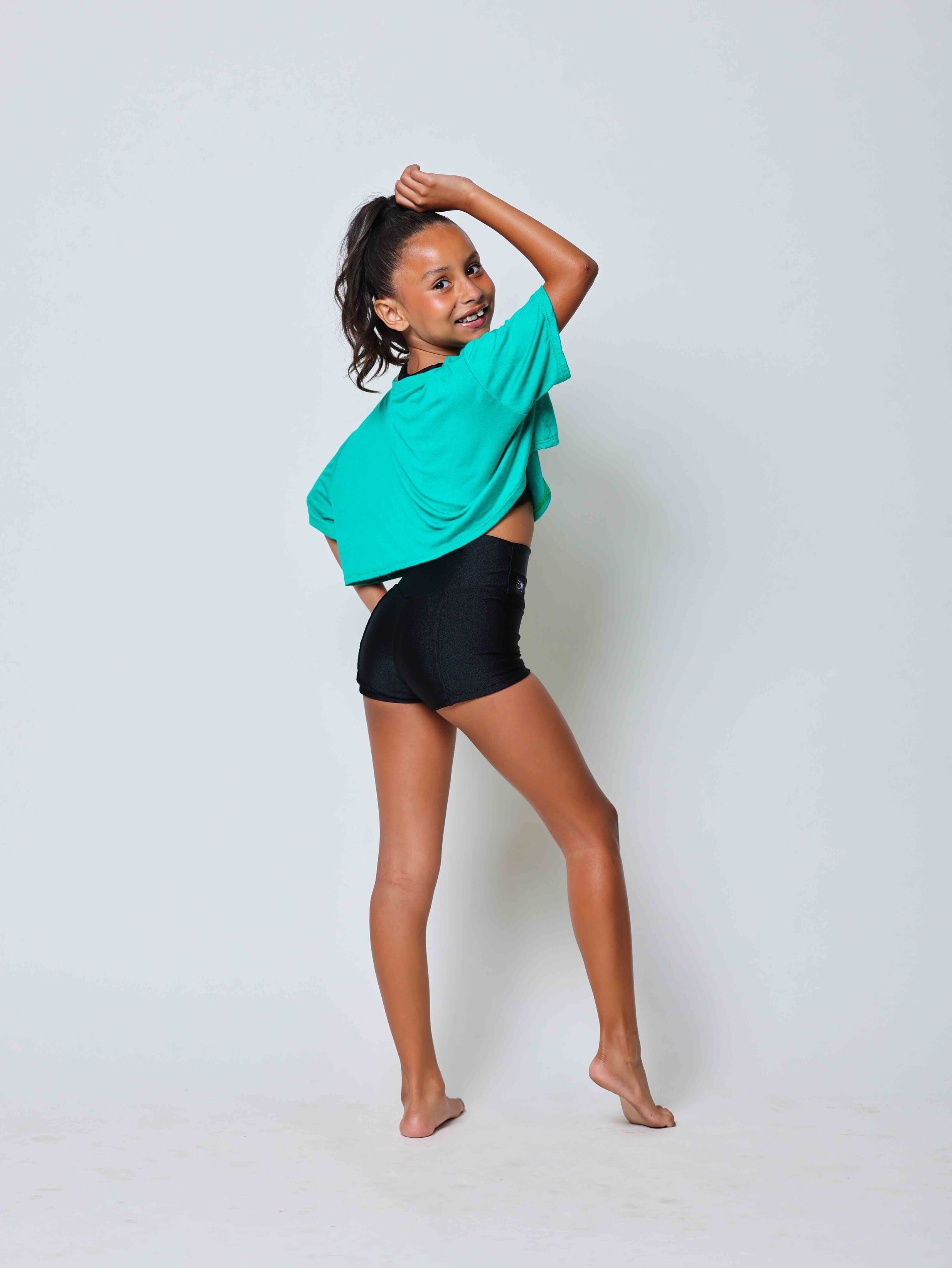 The Perfect Cropped Tee - Cool Green