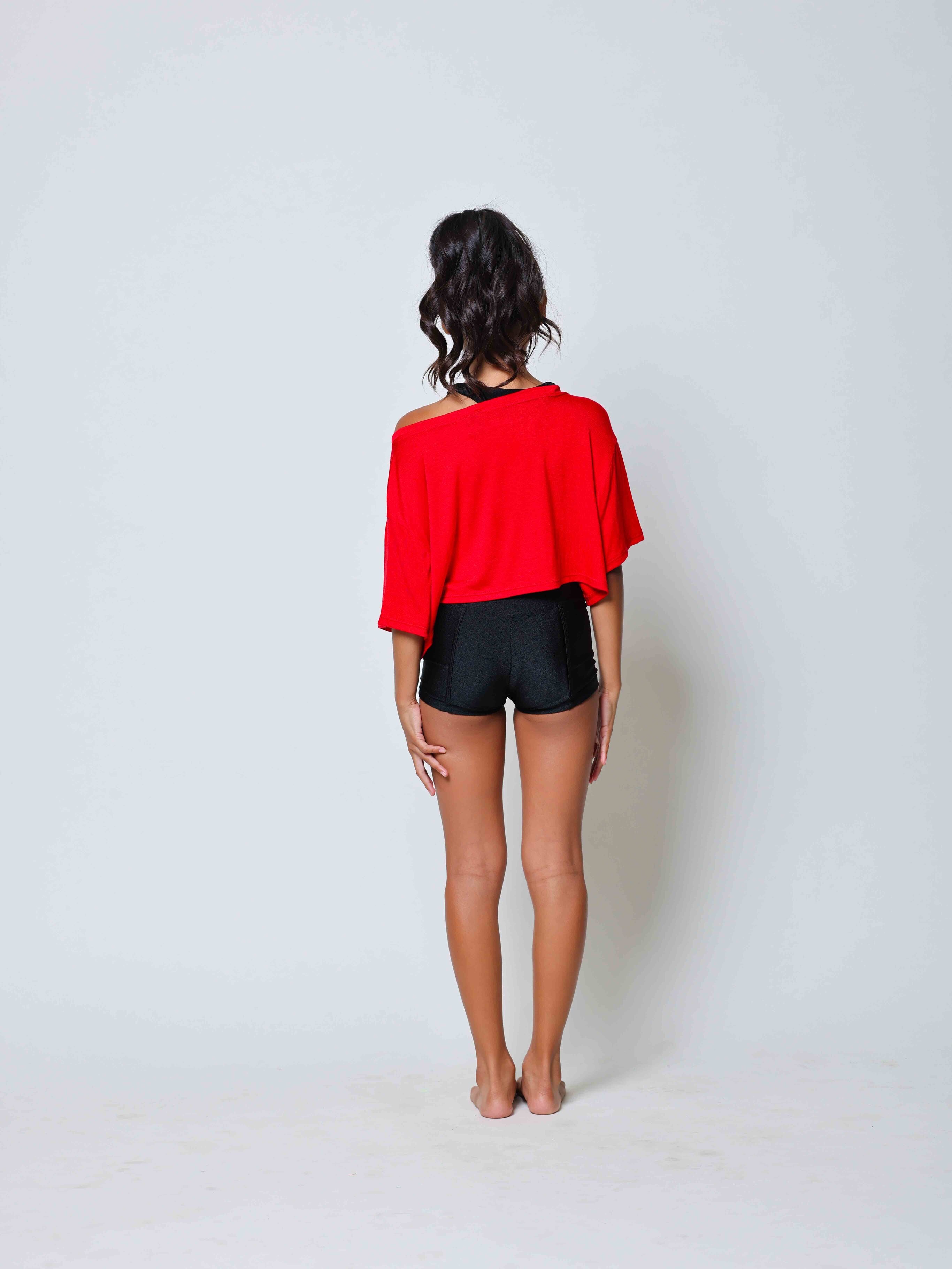 The Perfect Cropped Tee - Red