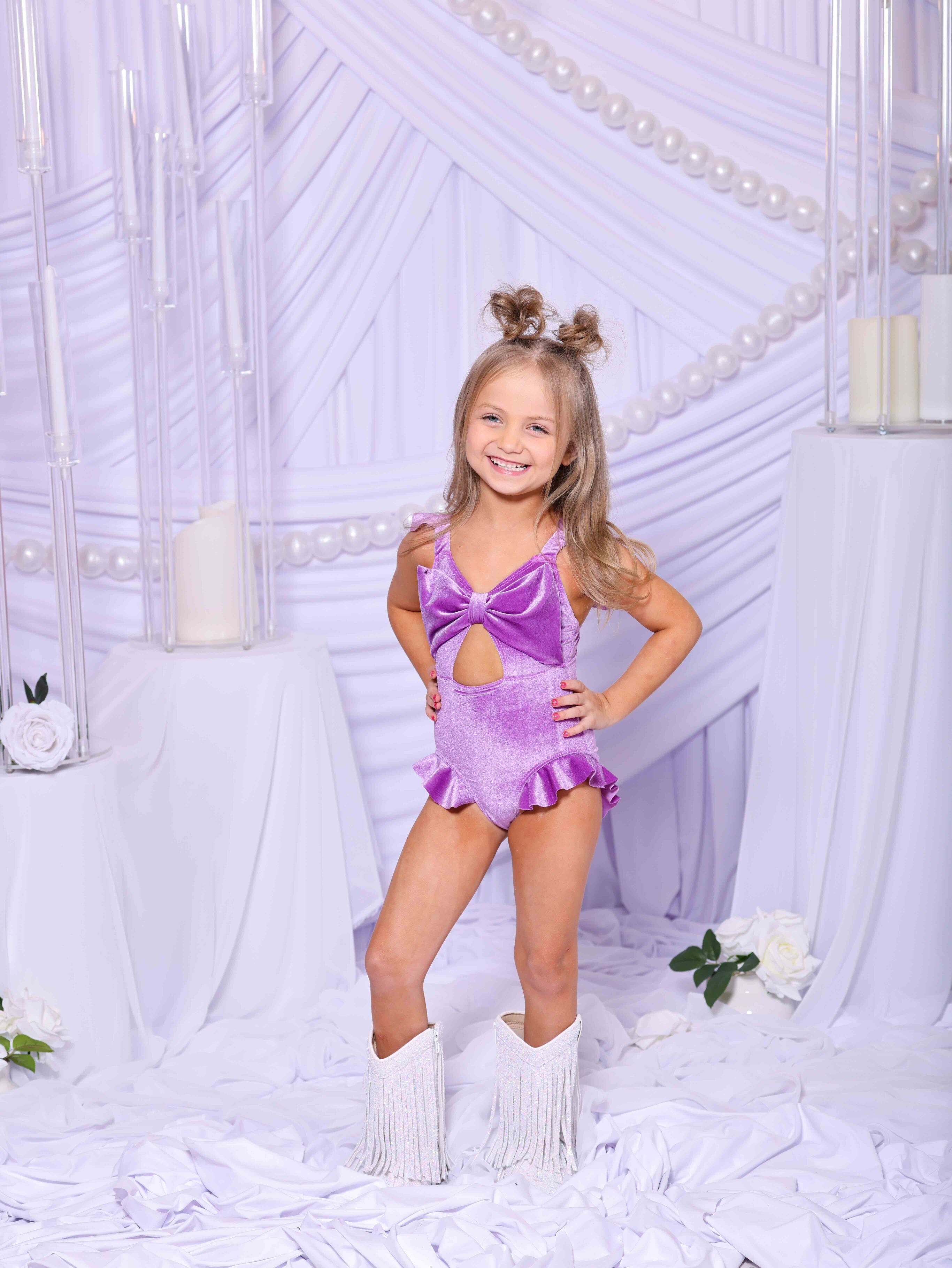 Beach Babe Leotard - Lilac Velvet - Ready To Ship