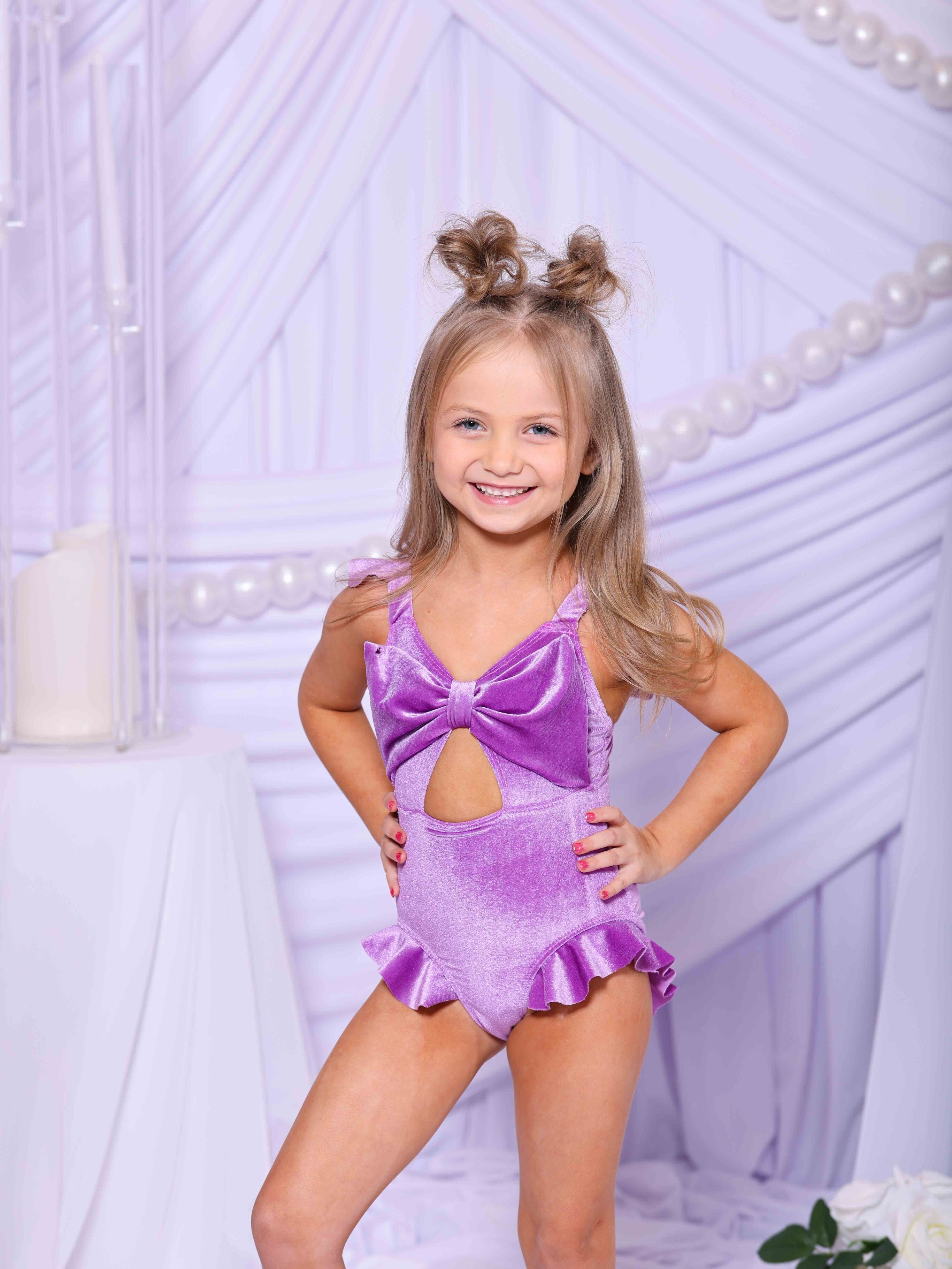 Beach Babe Leotard - Lilac Velvet - Ready To Ship