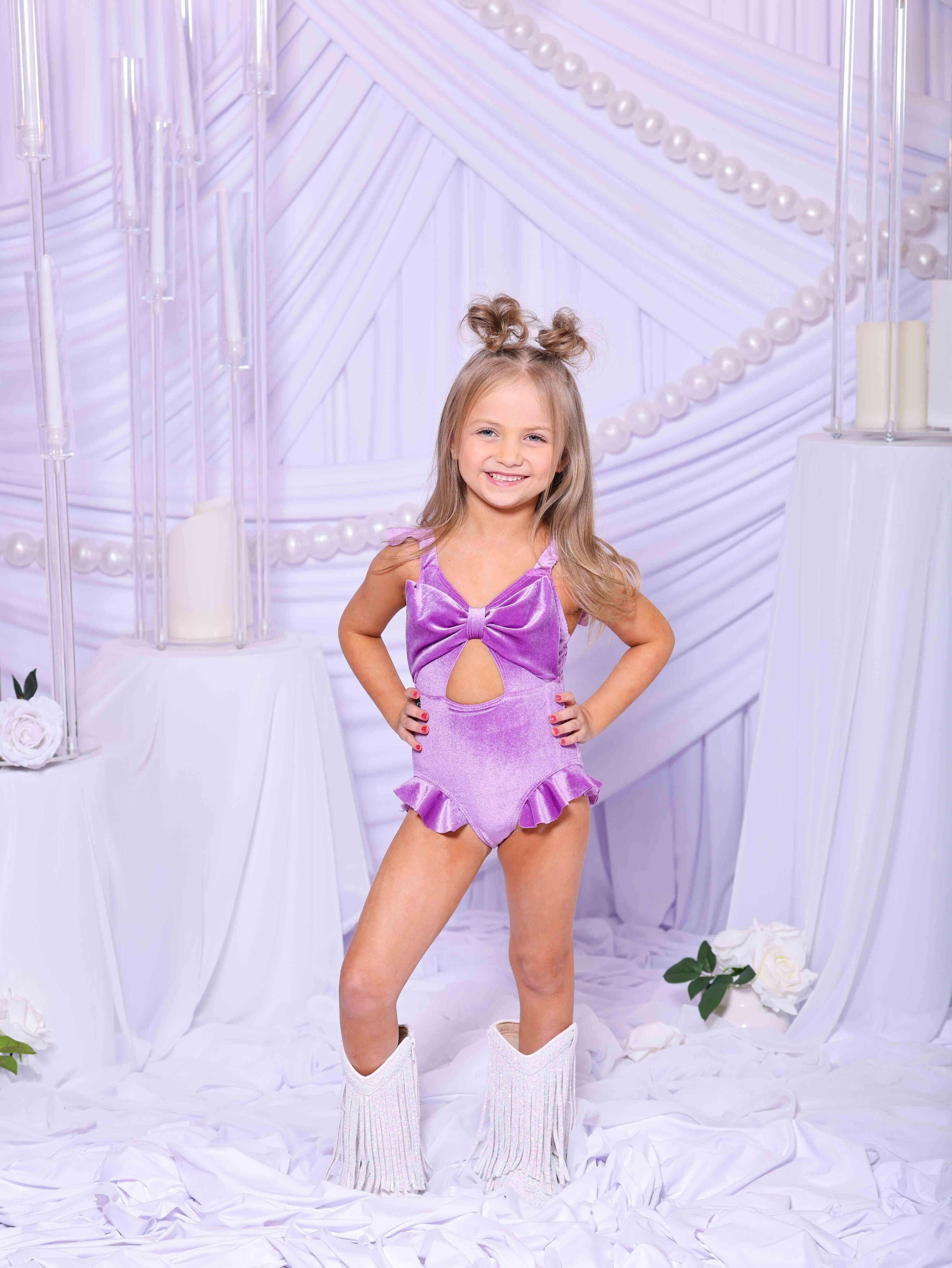 Beach Babe Leotard - Lilac Velvet - Ready To Ship