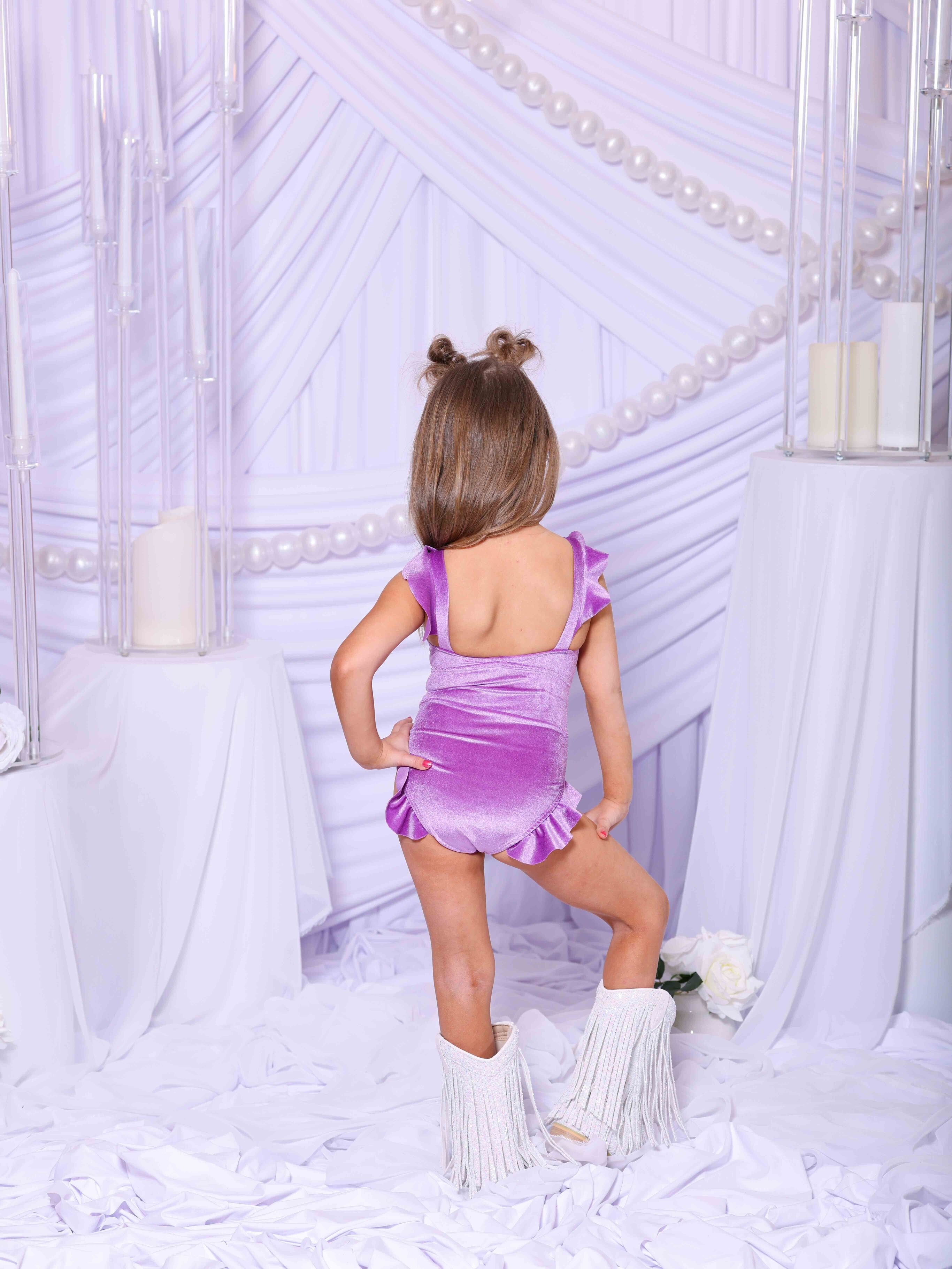 Beach Babe Leotard - Lilac Velvet - Ready To Ship