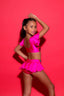 Flutter Bra Top - Fuchsia Shiny - Ready To Ship