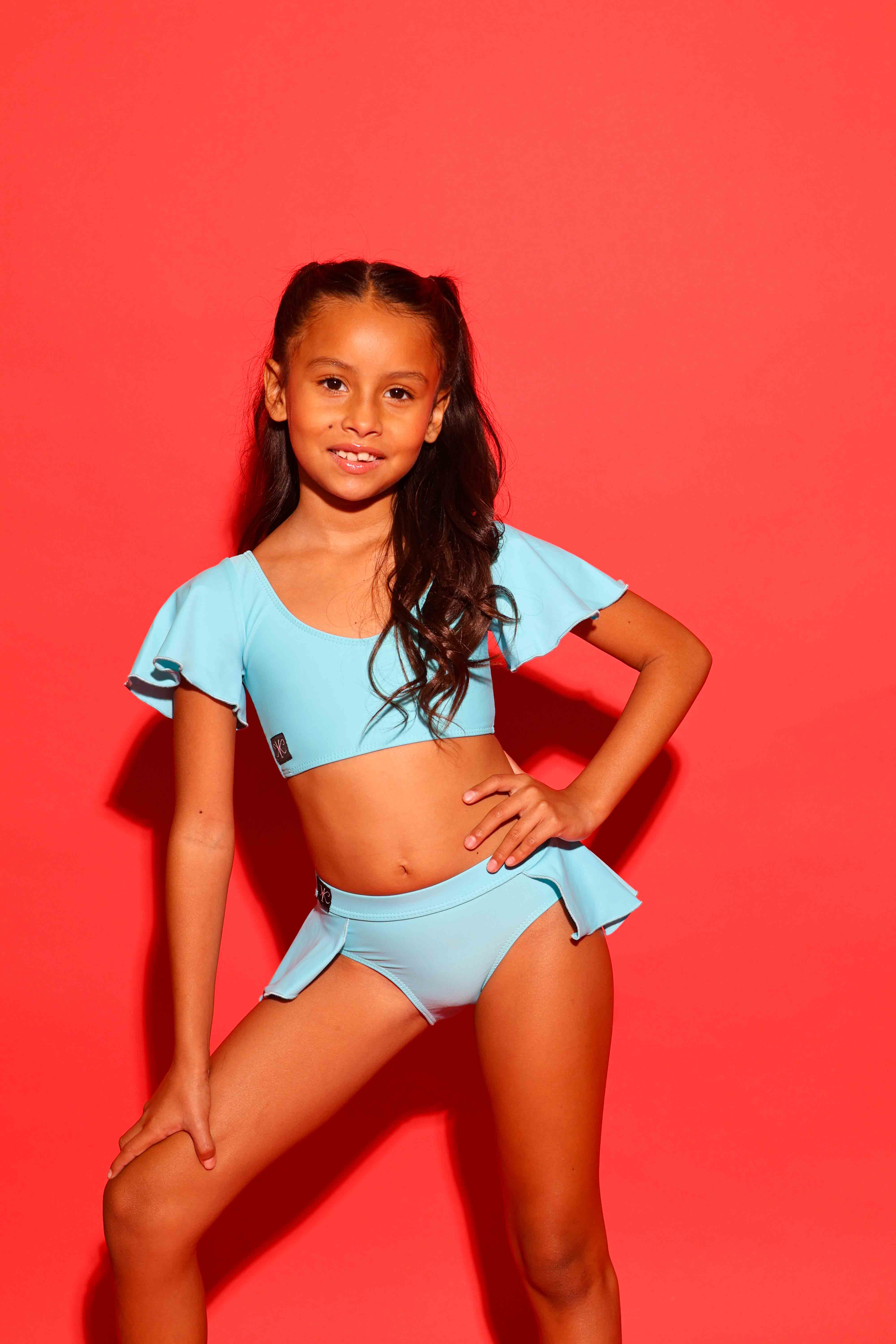Flutter Bra Top - Sky Blue - Ready To Ship