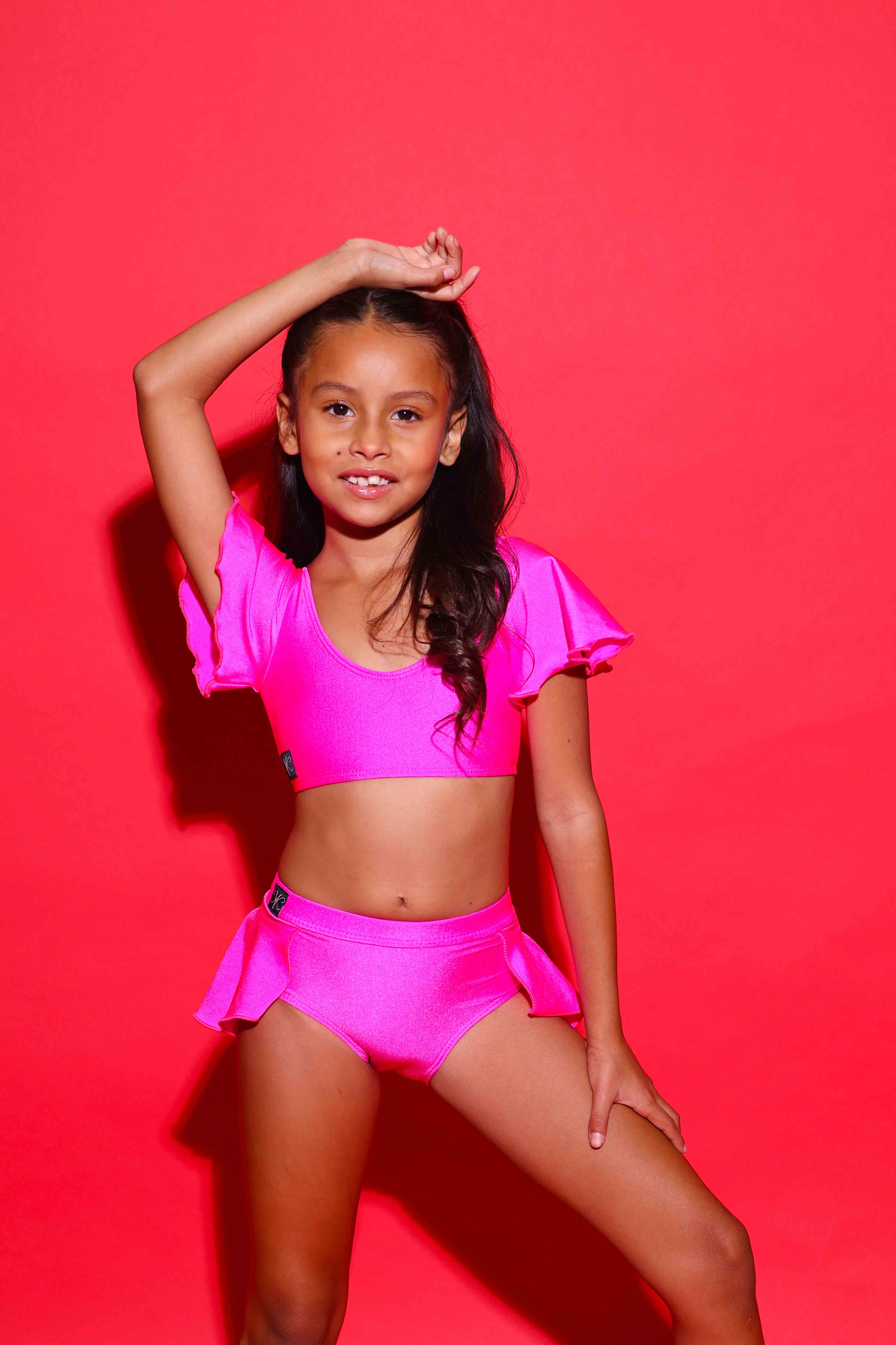 Flutter Bra Top - Tropical Pink - Ready To Ship