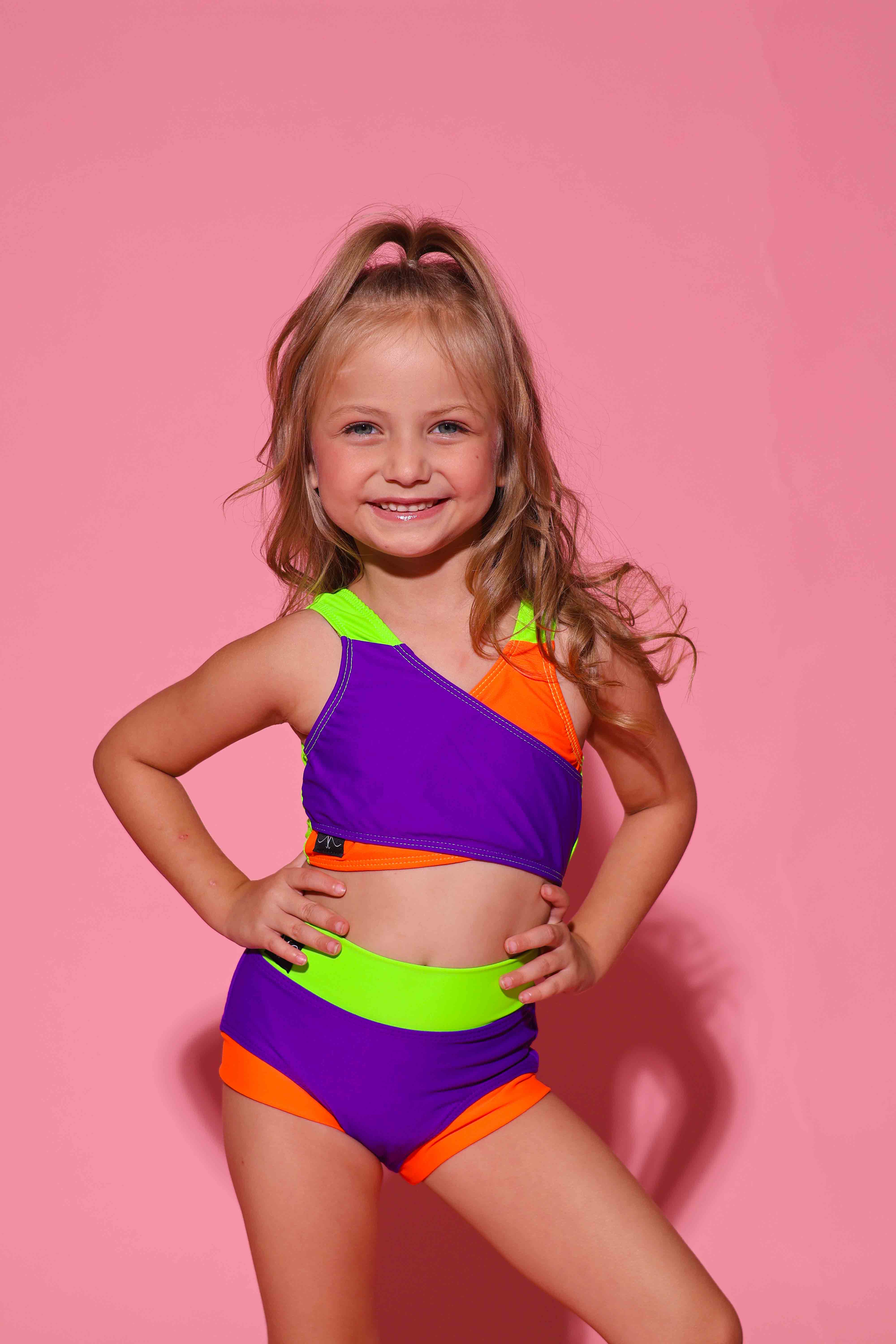 Cross My Heart VIP Brief - Purple/Neon Orange/Neon Green - Ready To Ship - Halloween Limited Edition