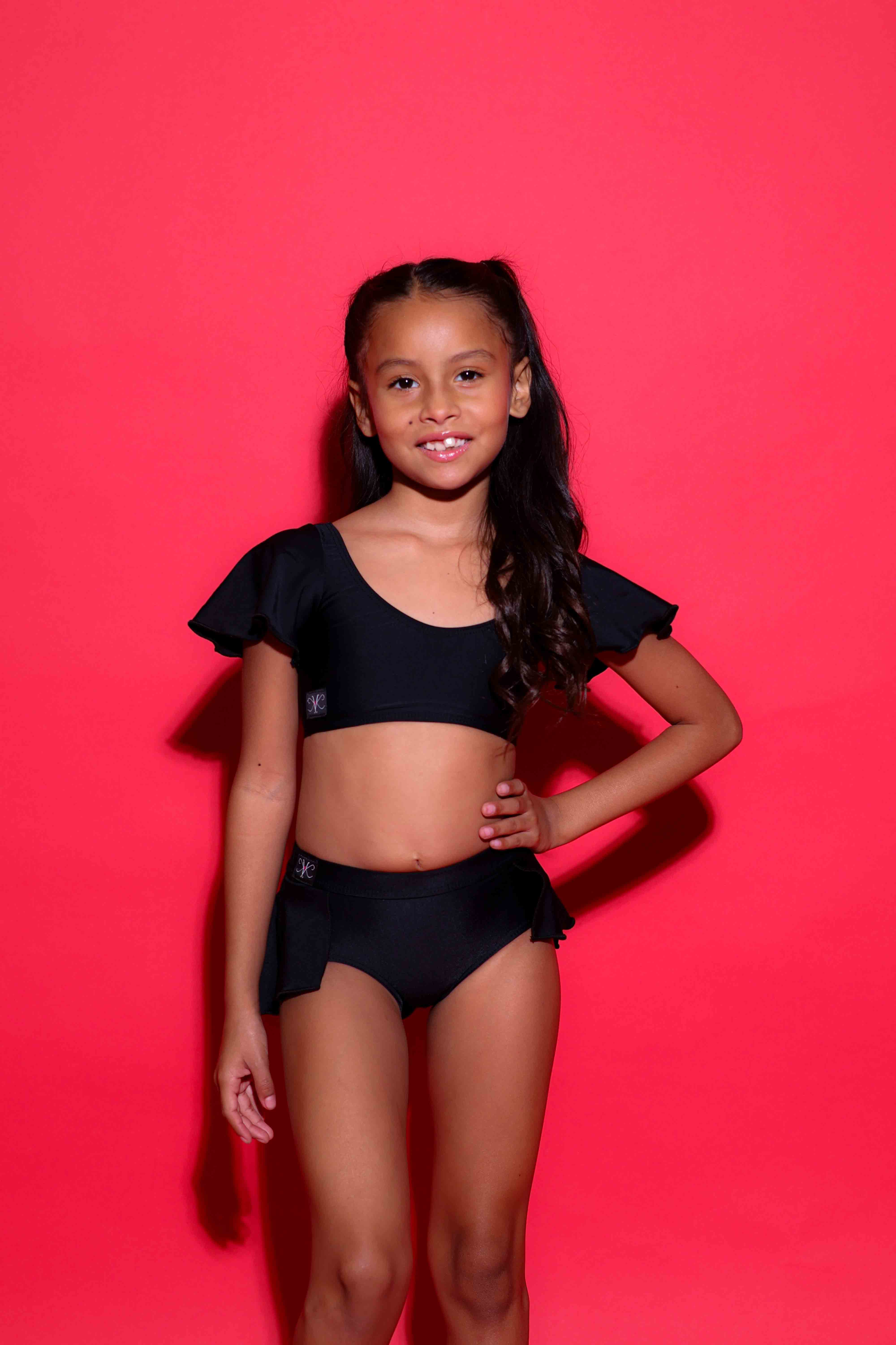 Flutter Bra Top - Black - Ready To Ship