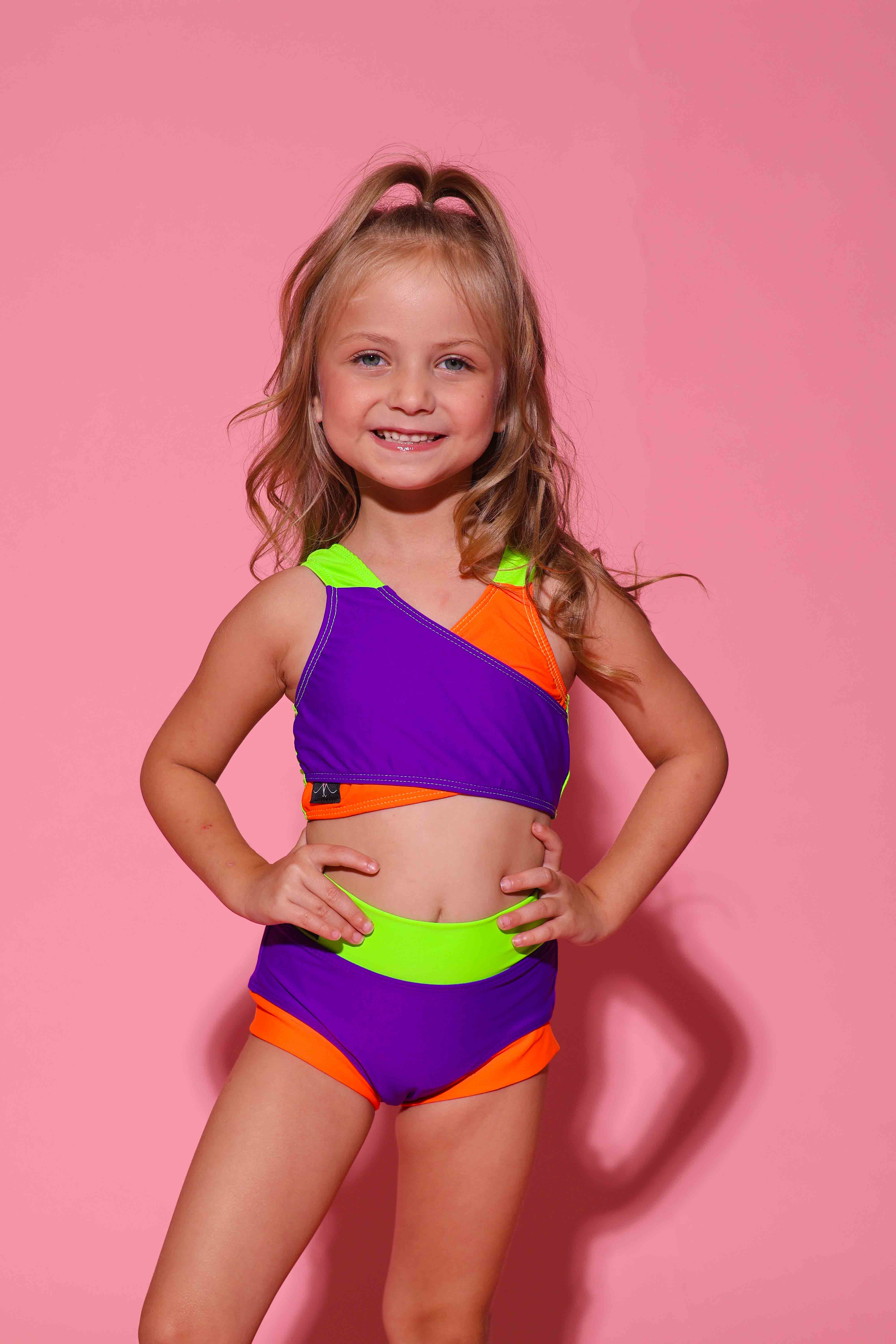 Cross My Heart VIP Brief - Purple/Neon Orange/Neon Green - Ready To Ship - Halloween Limited Edition