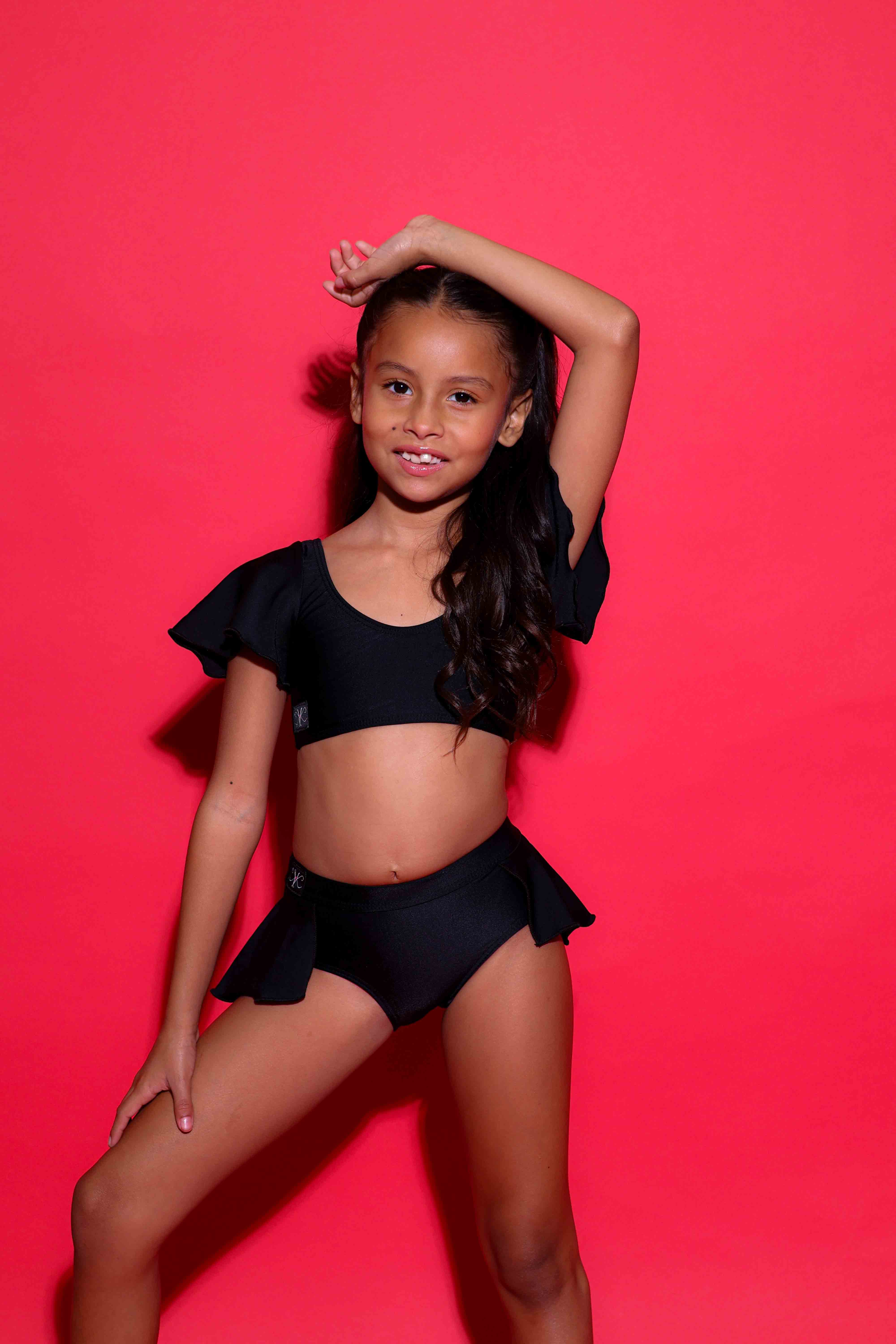Flutter Bra Top - Black - Ready To Ship