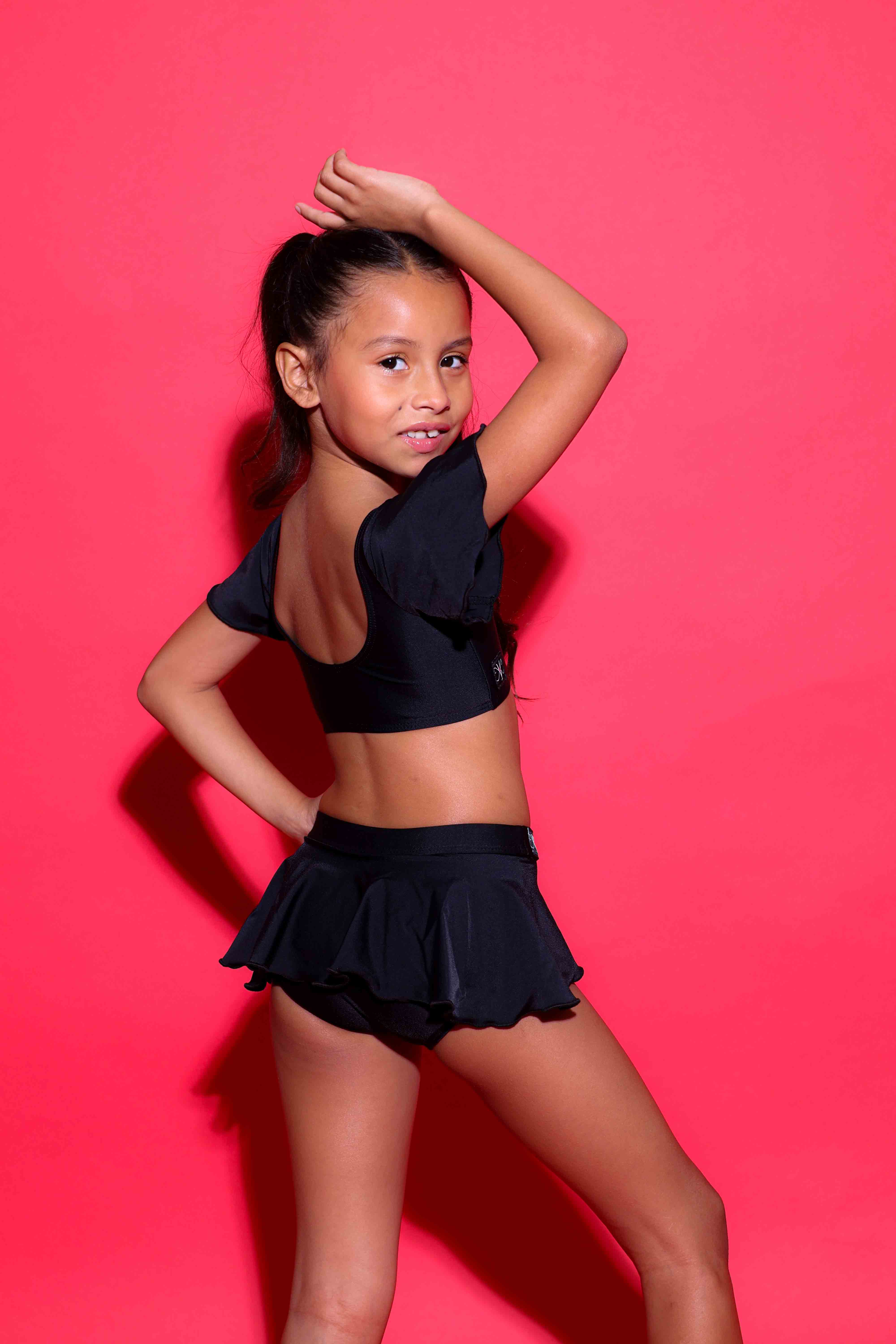 Flutter Bra Top - Black - Ready To Ship