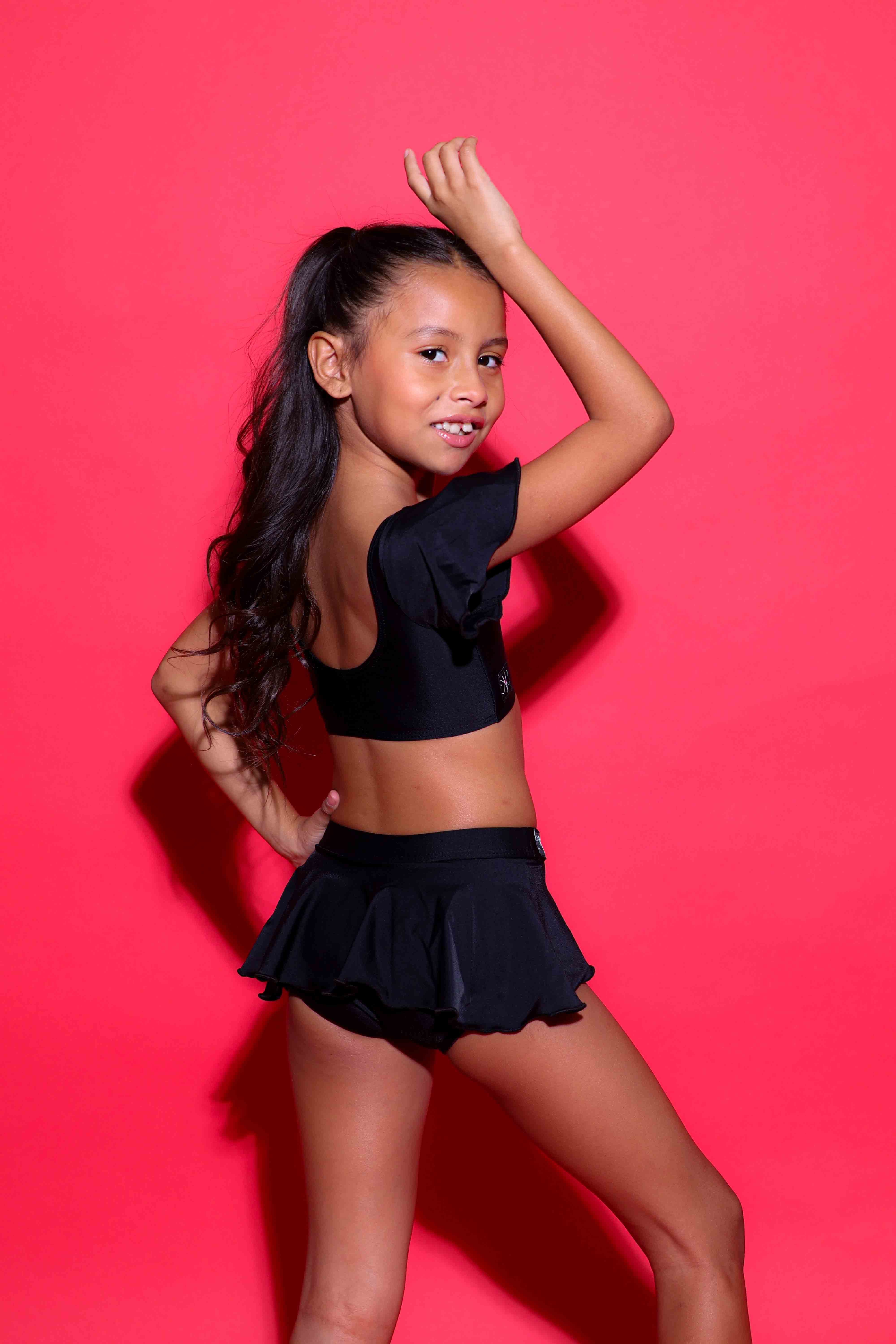 Flutter Bra Top - Black - Ready To Ship
