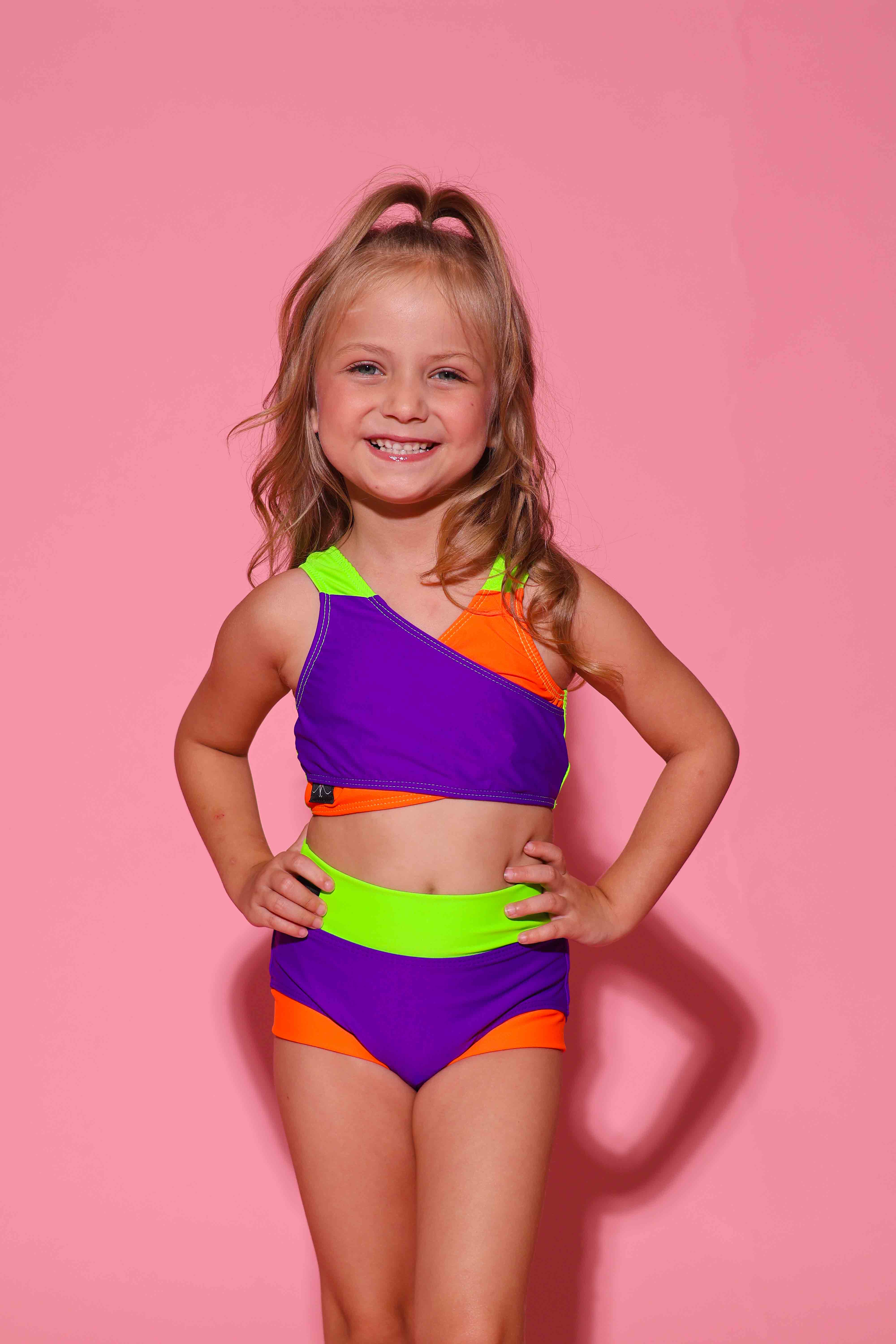 Cross My Heart VIP Brief - Purple/Neon Orange/Neon Green - Ready To Ship - Halloween Limited Edition