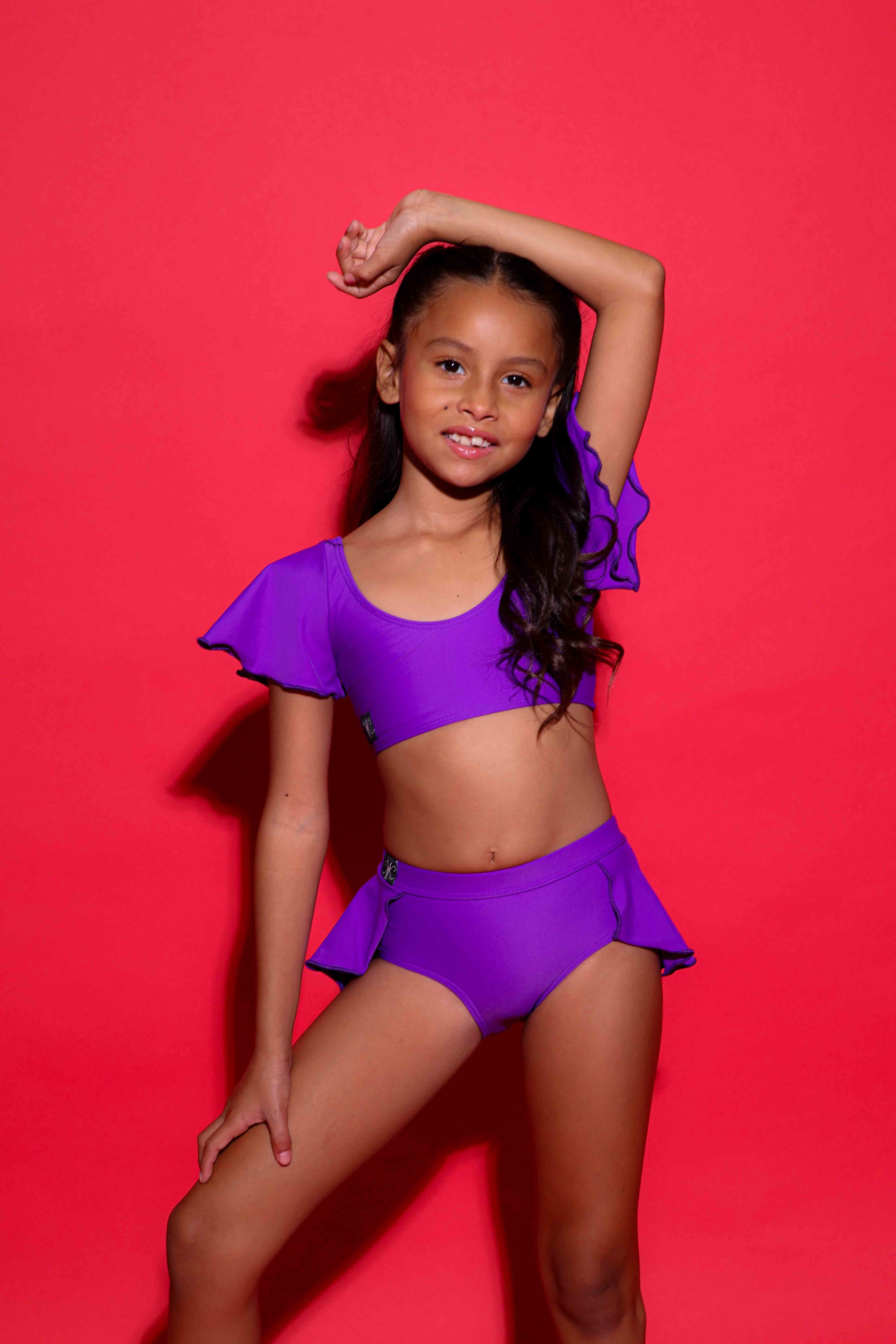 Flutter Bra Top - Purple - Ready To Ship