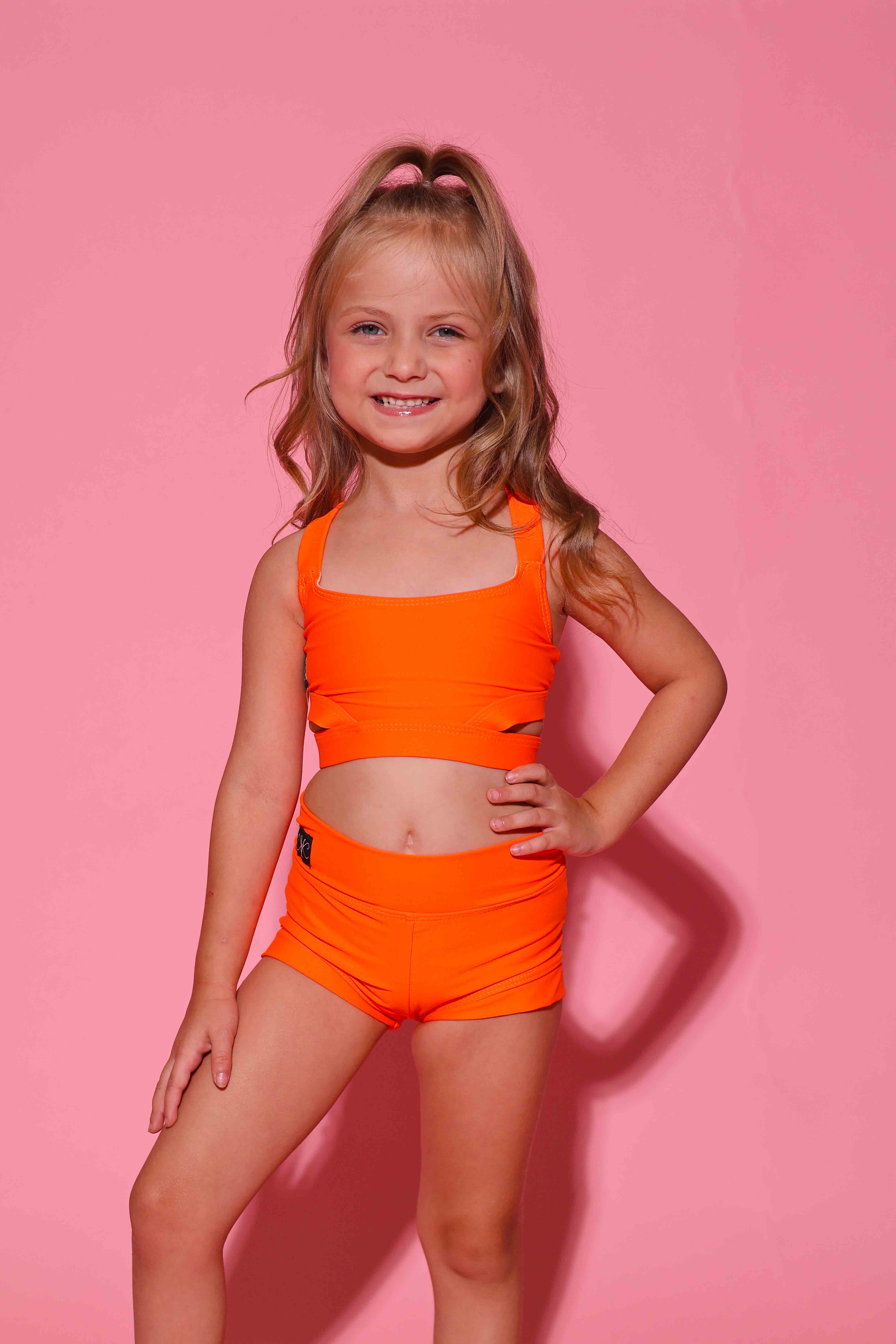 Side Hustle Celebrity Short - Neon Orange - Ready To Ship