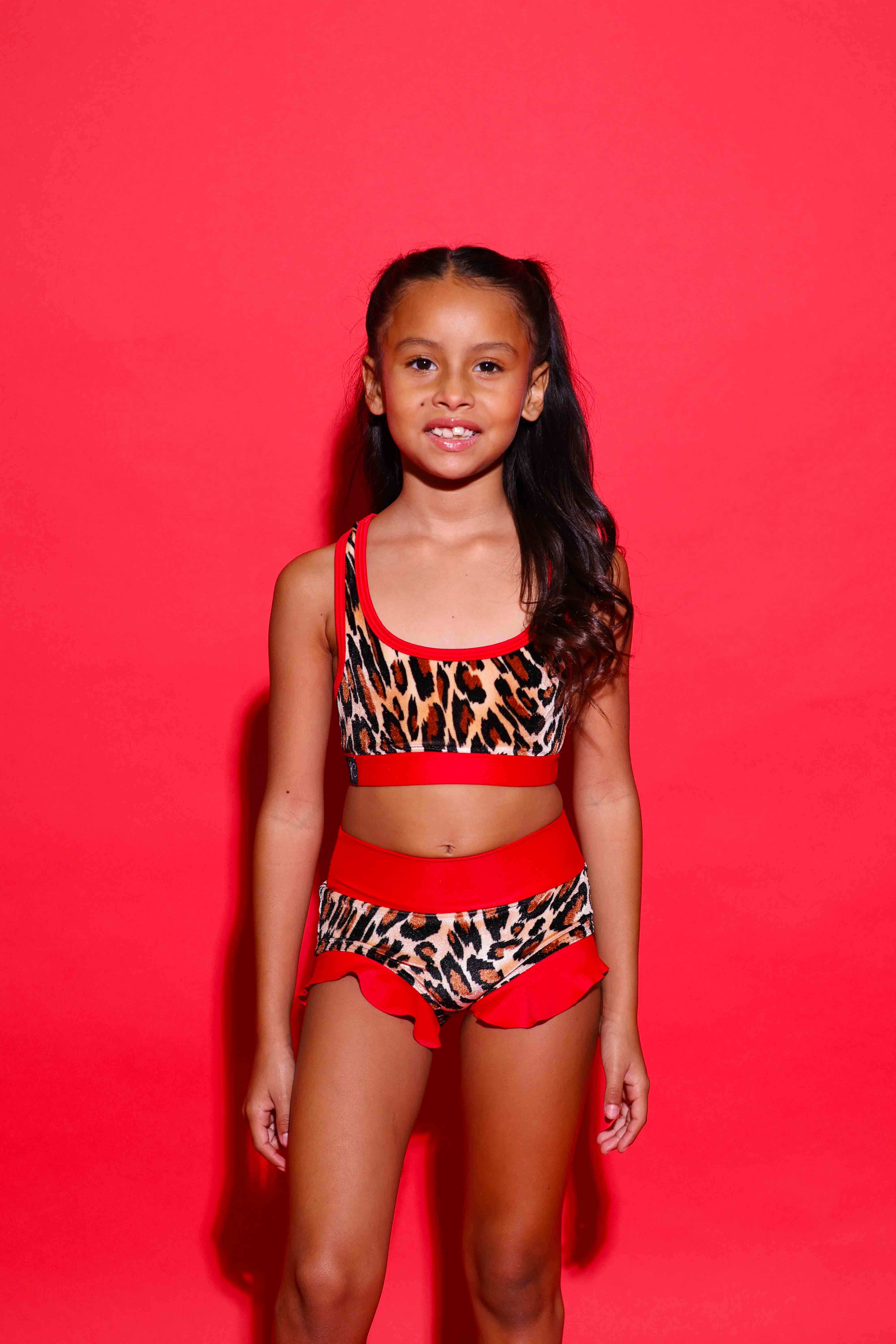 Lolita Bra Top - Jungle Velvet/Red - Ready To Ship