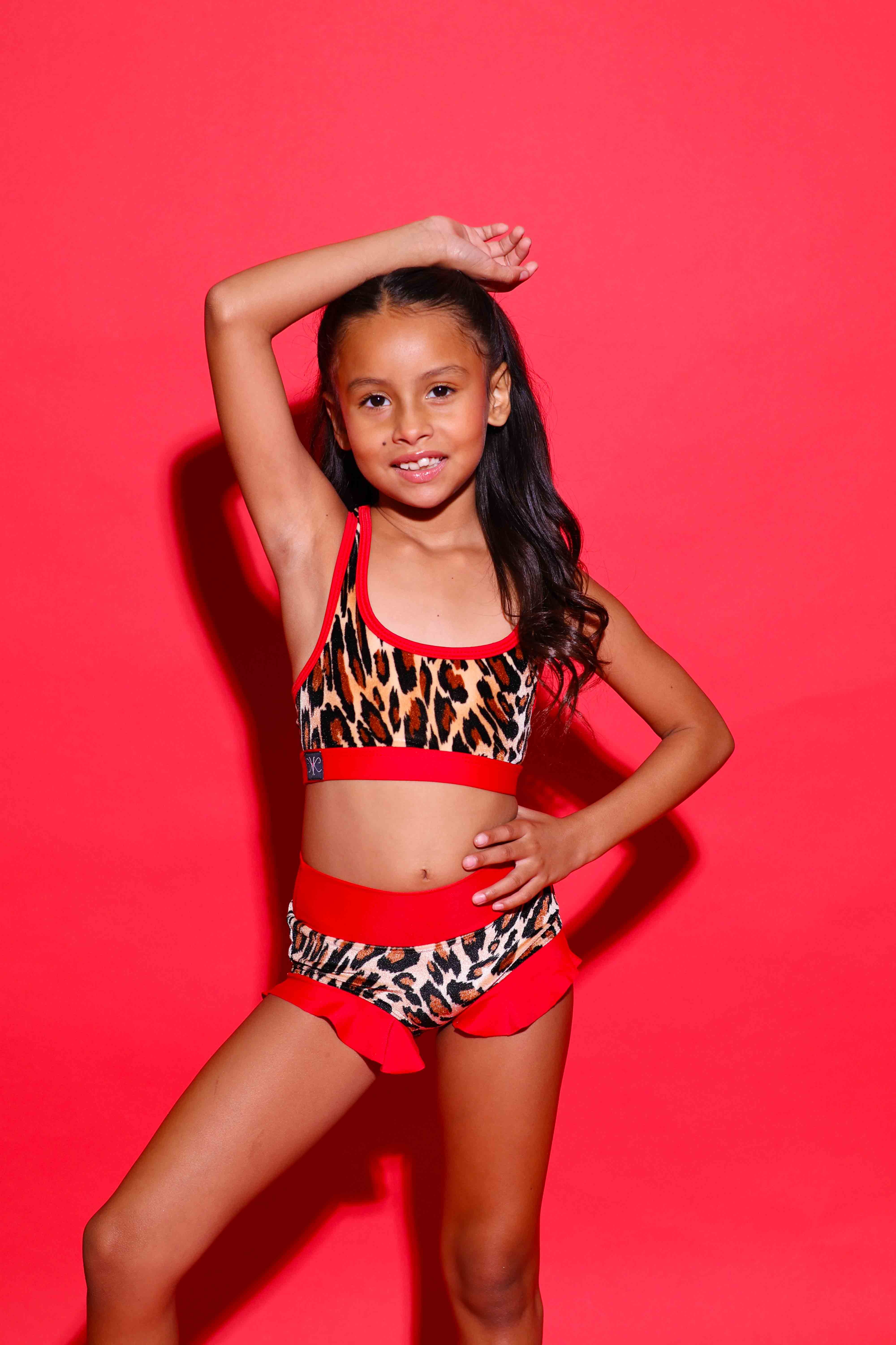 Lolita Bra Top - Jungle Velvet/Red - Ready To Ship
