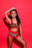 Lolita Bra Top - Jungle Velvet/Red - Ready To Ship