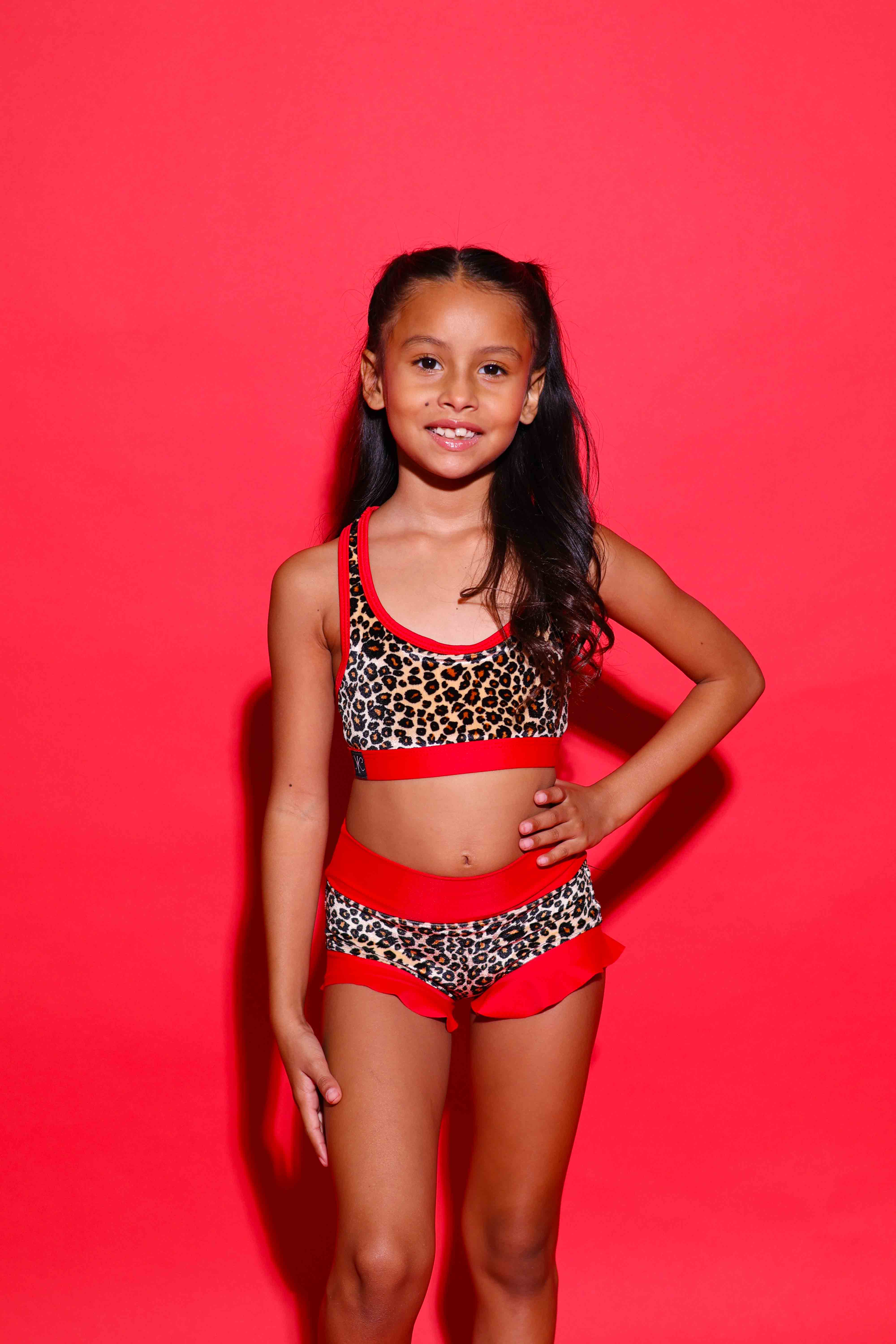 Lolita Brief - Cheetah Velvet/Red - Ready To Ship