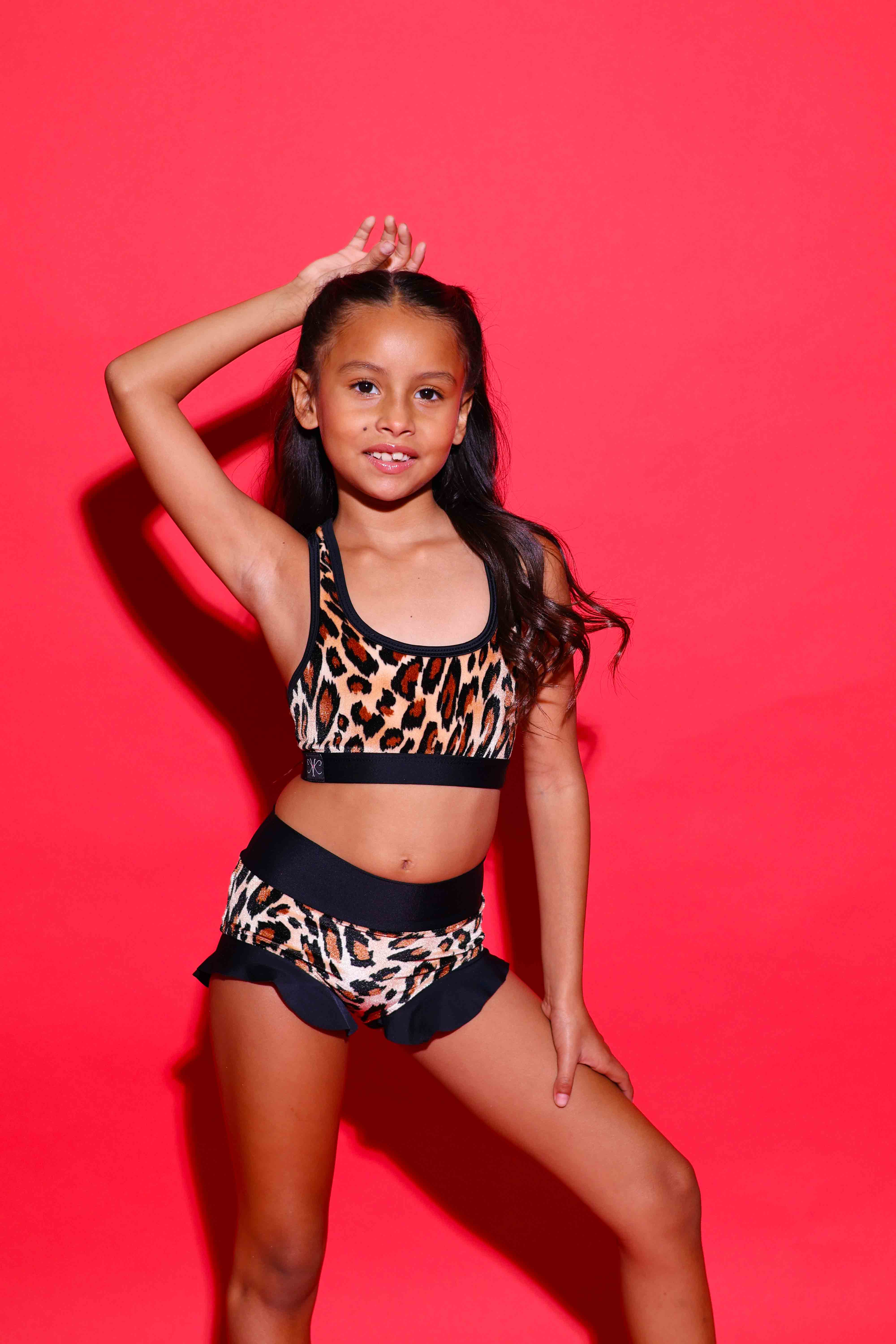 Lolita Bra Top - Jungle Velvet/Black - Ready To Ship