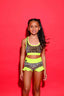 Lolita Bra Top - Cheetah Velvet/Neon Yellow - Ready To Ship