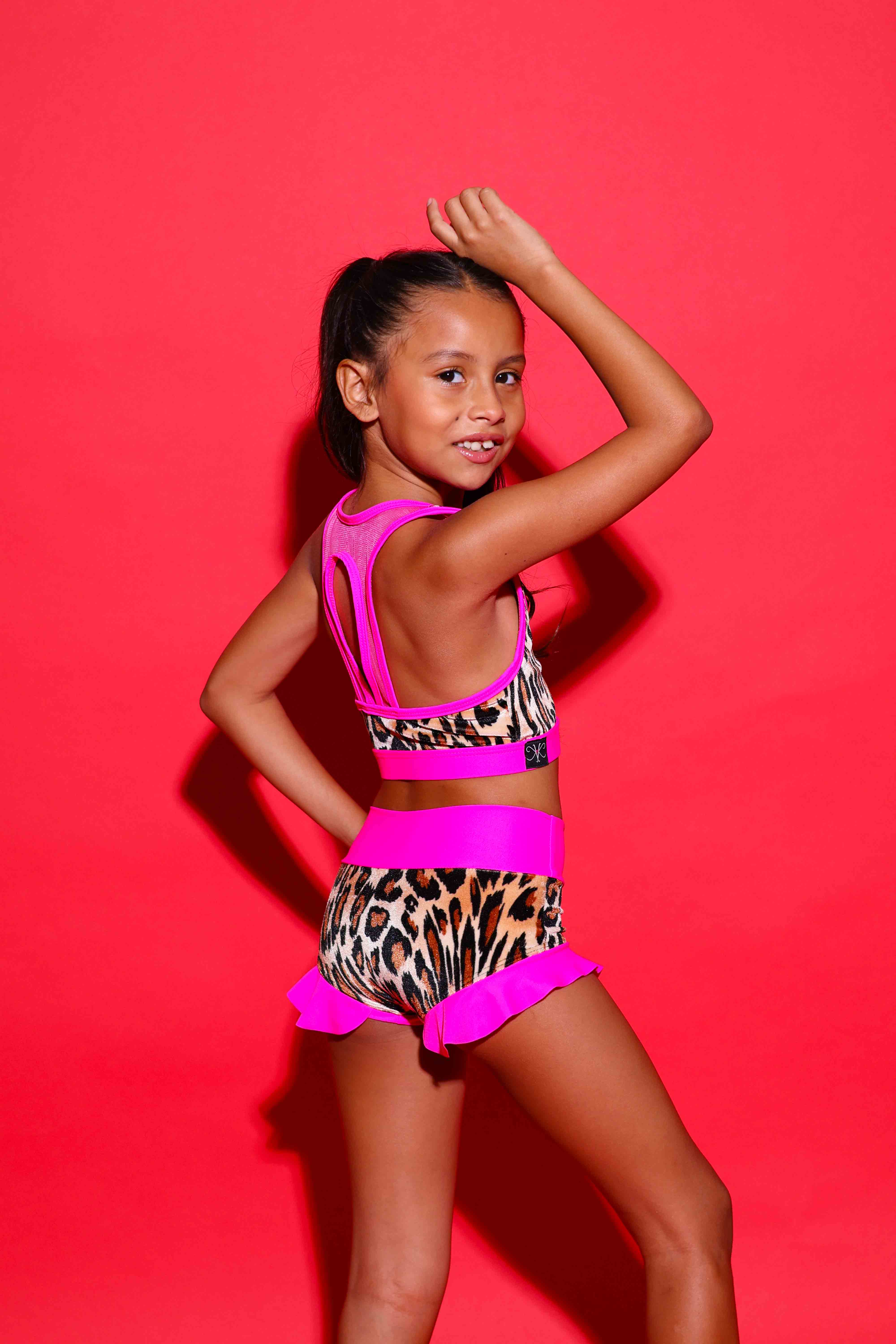Lolita Brief - Jungle Velvet/Neon Pink - Ready To Ship