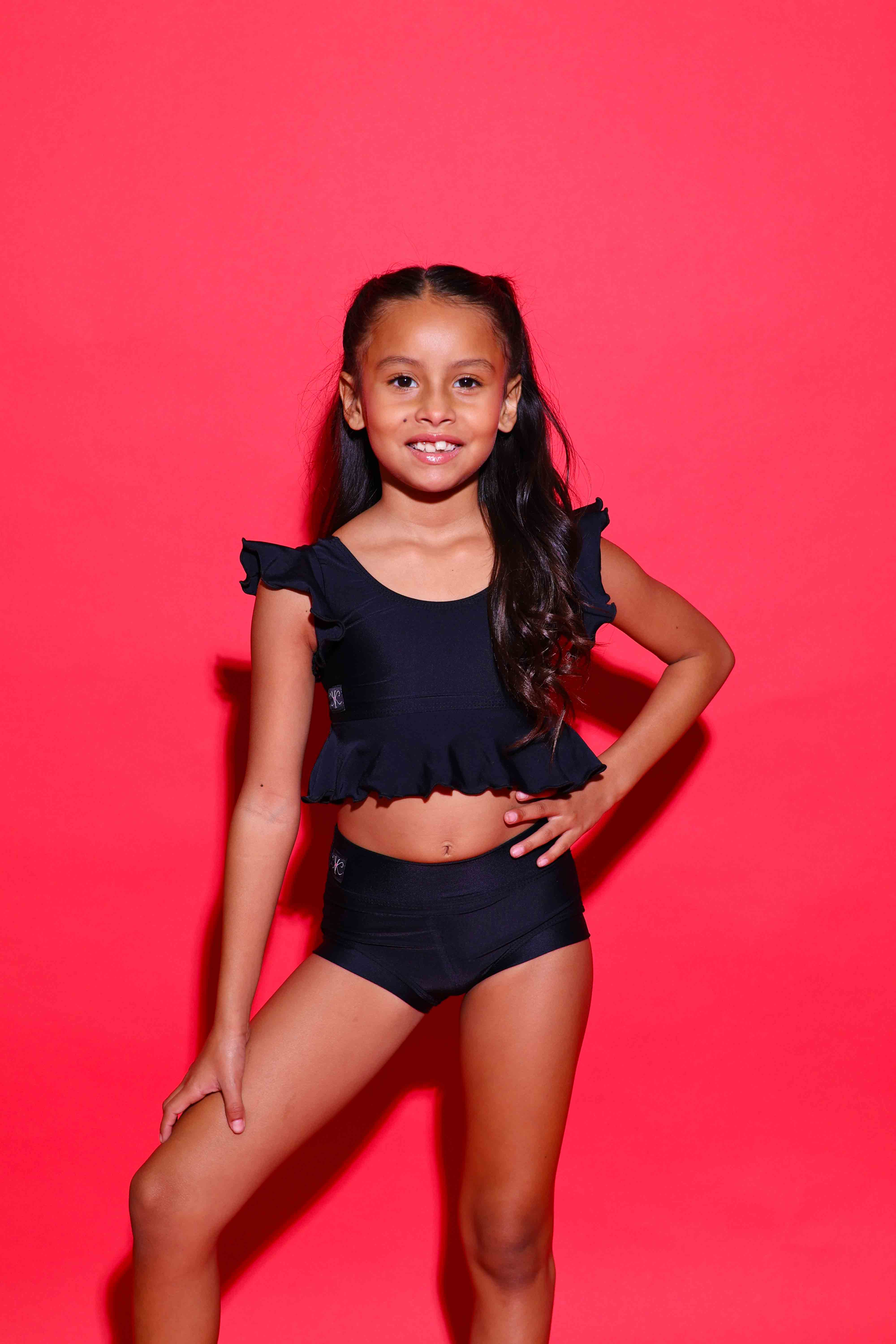 All Dolled Up Crop Top - Black - Ready To Ship