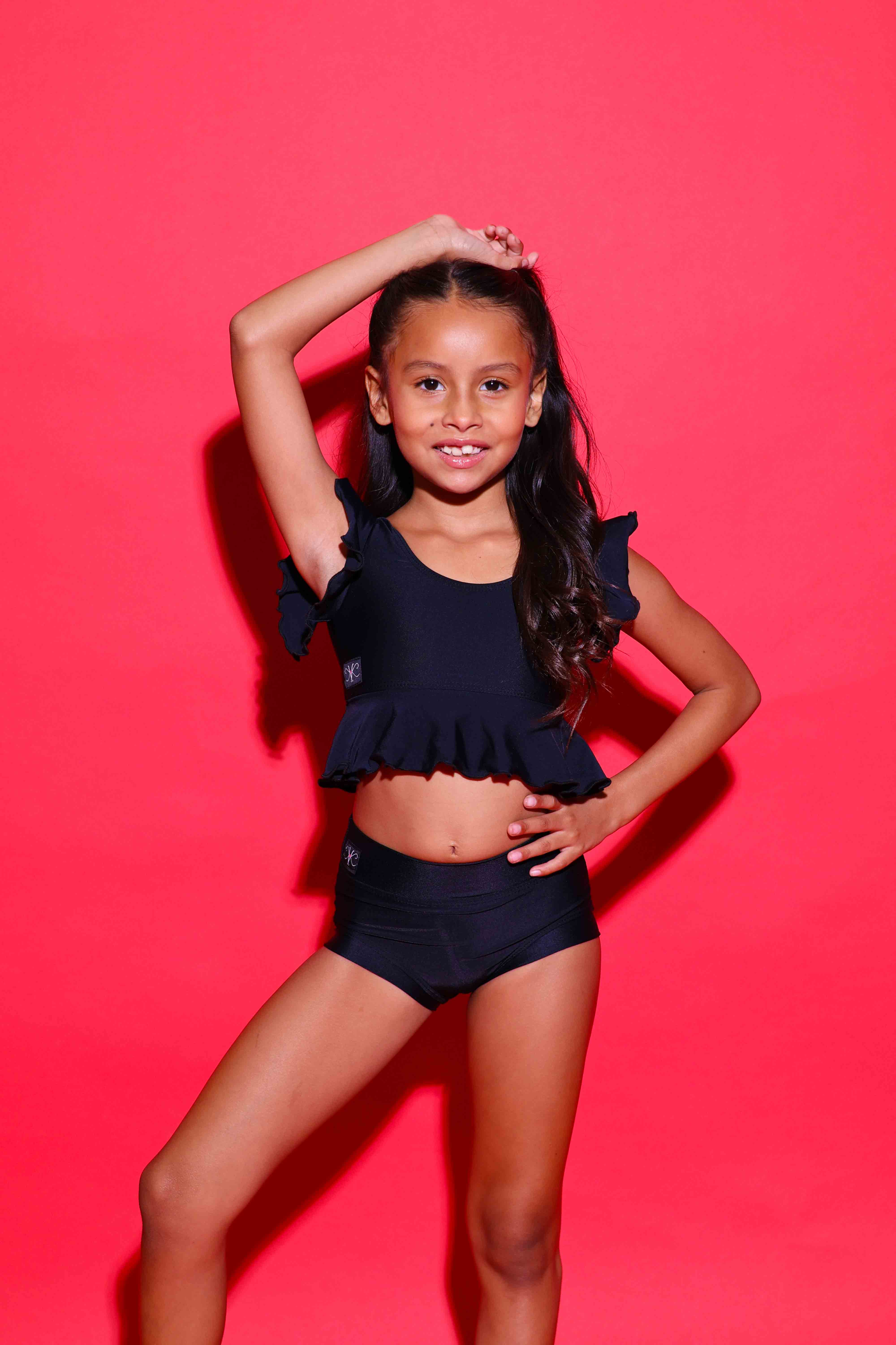 All Dolled Up Crop Top - Black - Ready To Ship